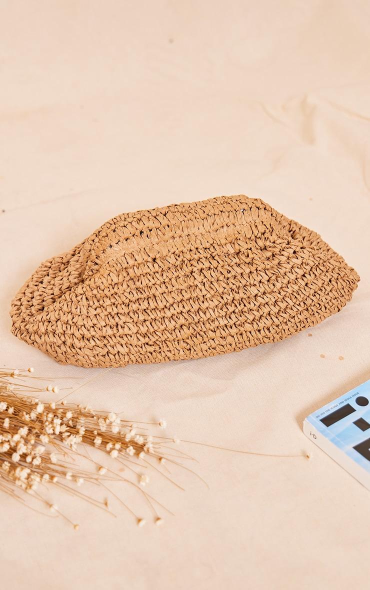 Natural Raffia Slouchy Clutch Product Image