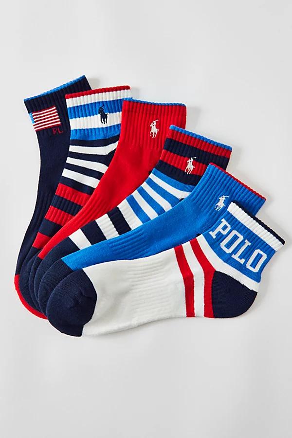 Polo Ralph Lauren USA Quarter Sock 6-Pack Mens at Urban Outfitters Product Image