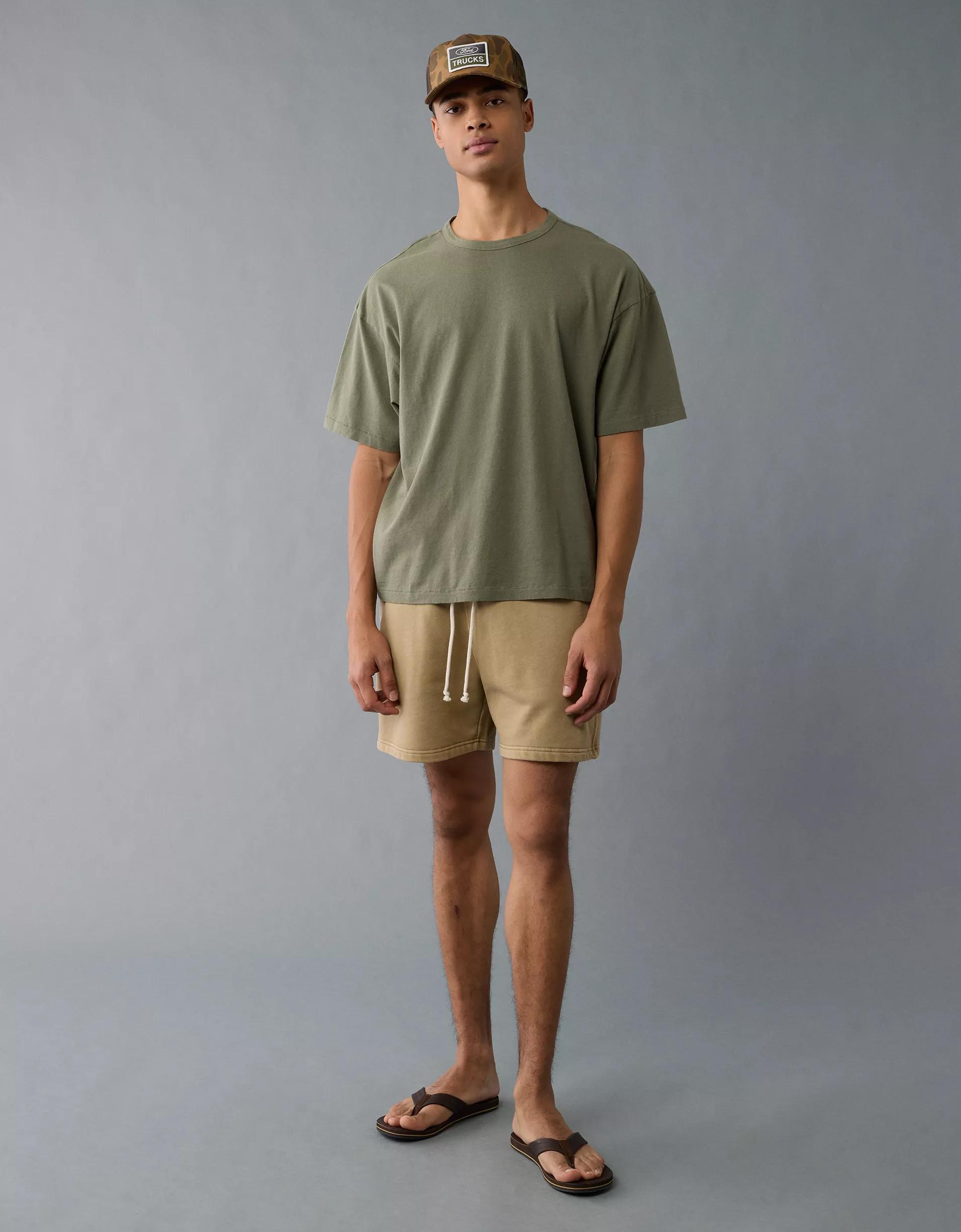 AE Boxy Linen-Blend T-Shirt Product Image