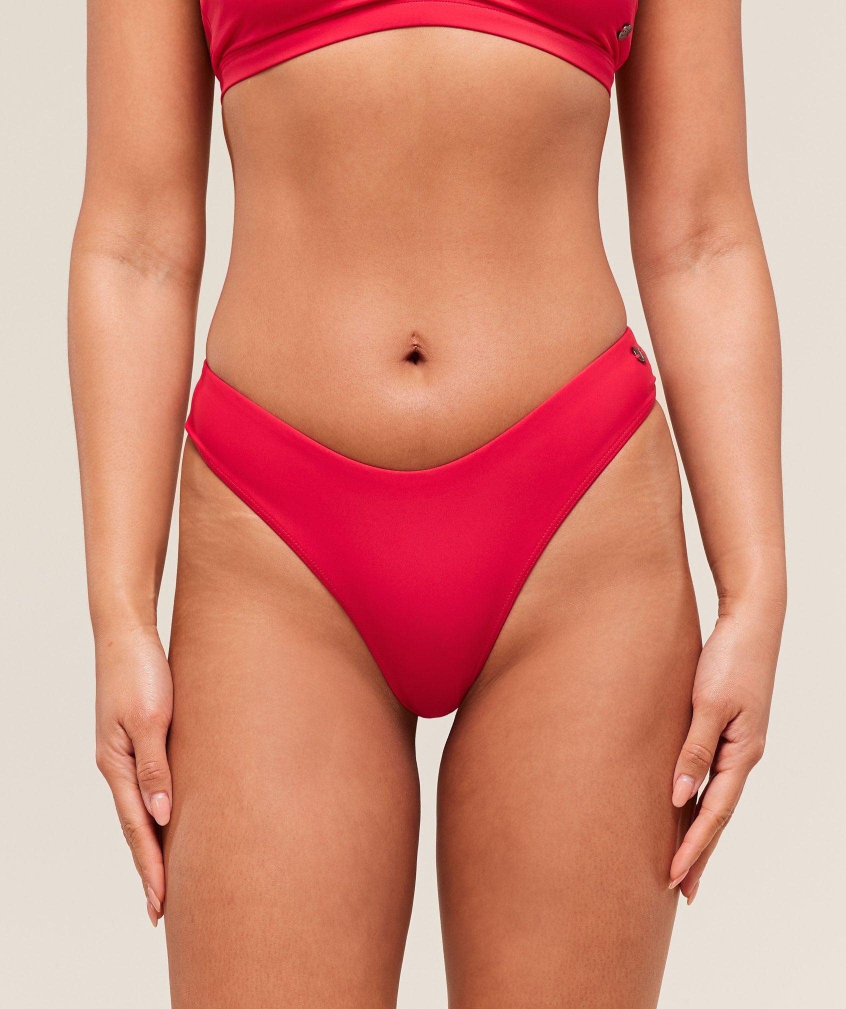 Gymshark Dipped Front Bikini Thong - Carmine Red Female Product Image