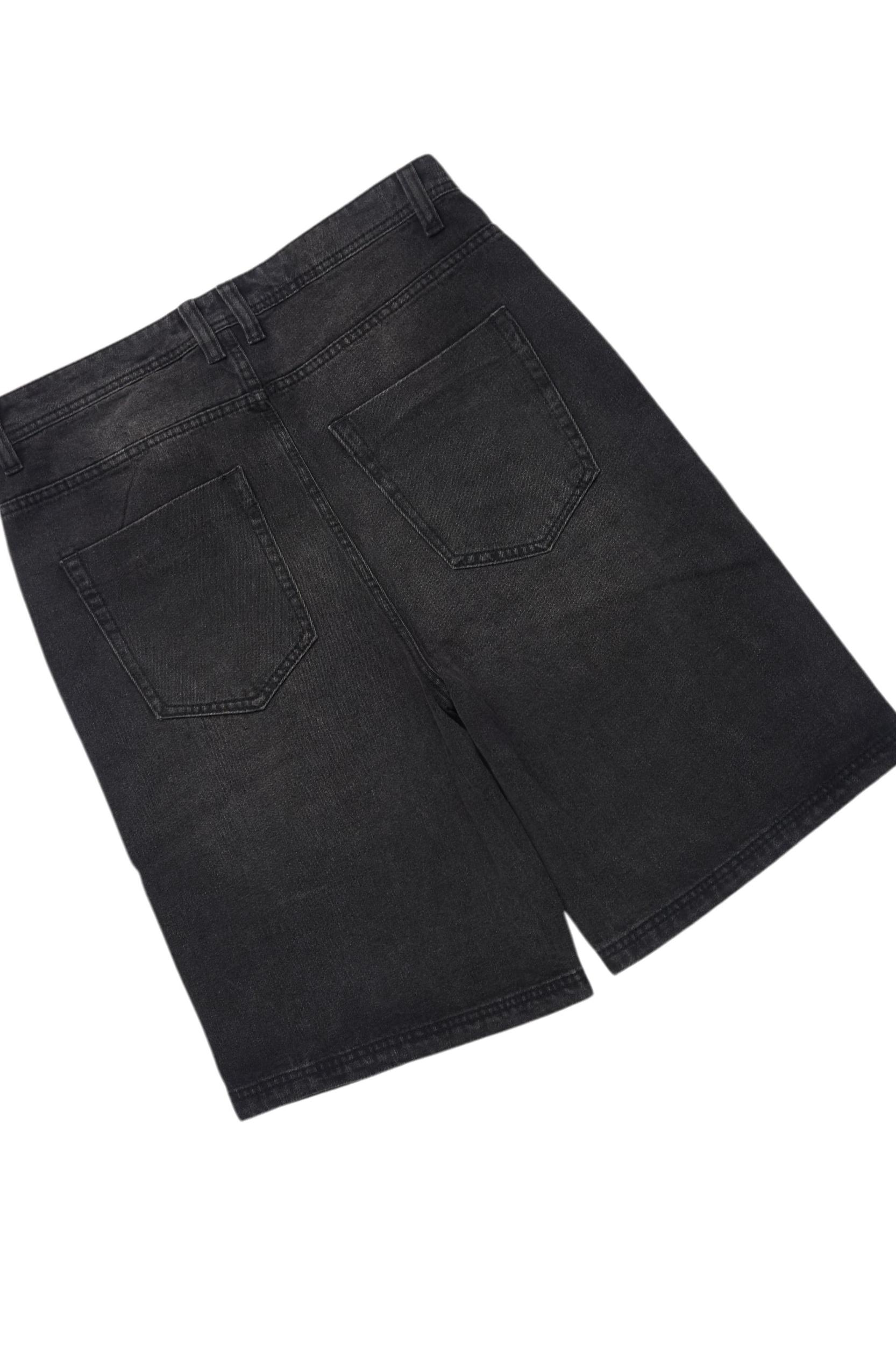 Akos Black/Red T-Shirt/Denim Short Set Male Product Image