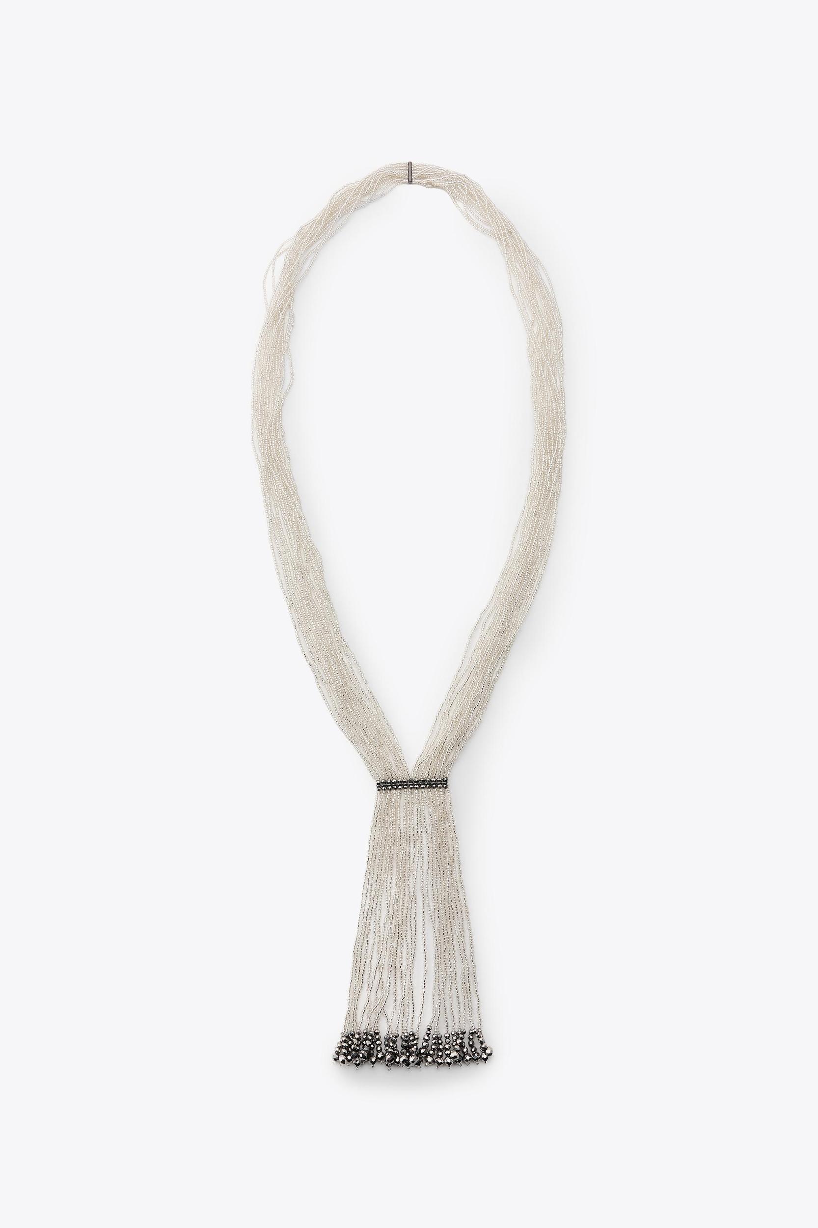 BEADED TIE NECKLACE Product Image