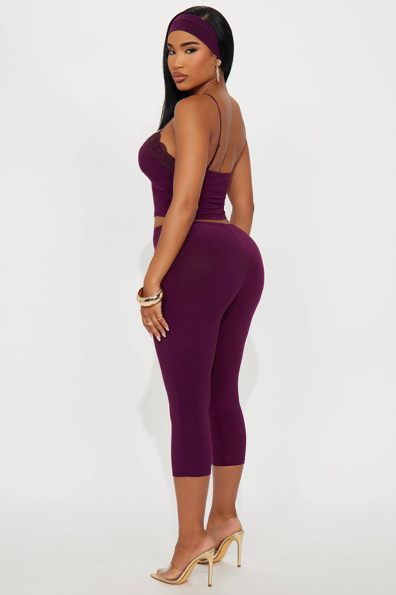 Best Of Times 3 Piece Capri Set - Plum Female Product Image