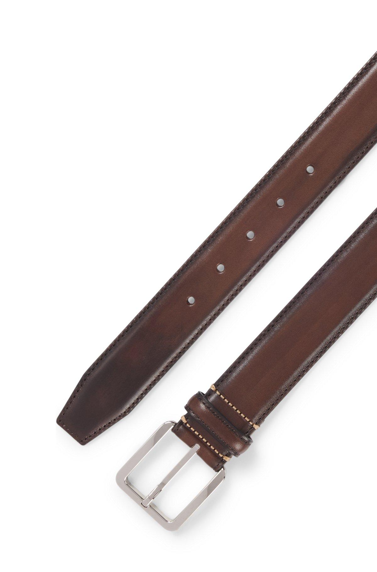 Italian-leather belt with contrast stitching Product Image