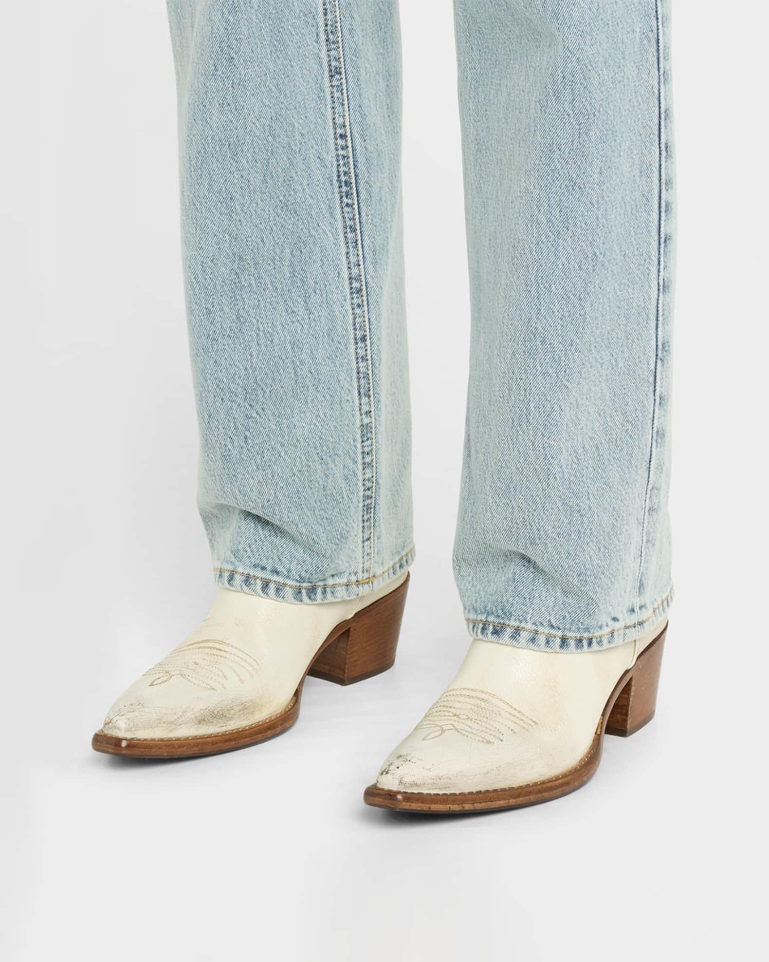 Distressed Calfskin Short Cowboy Boots Product Image