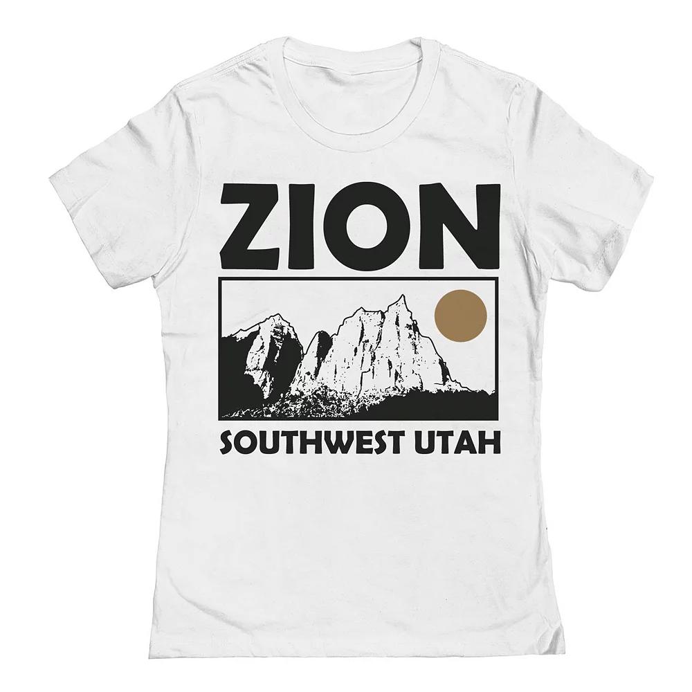 Junior's Zion Southwest Utah 1 Womens Graphic Tee, Girl's, Size: Small, White Product Image