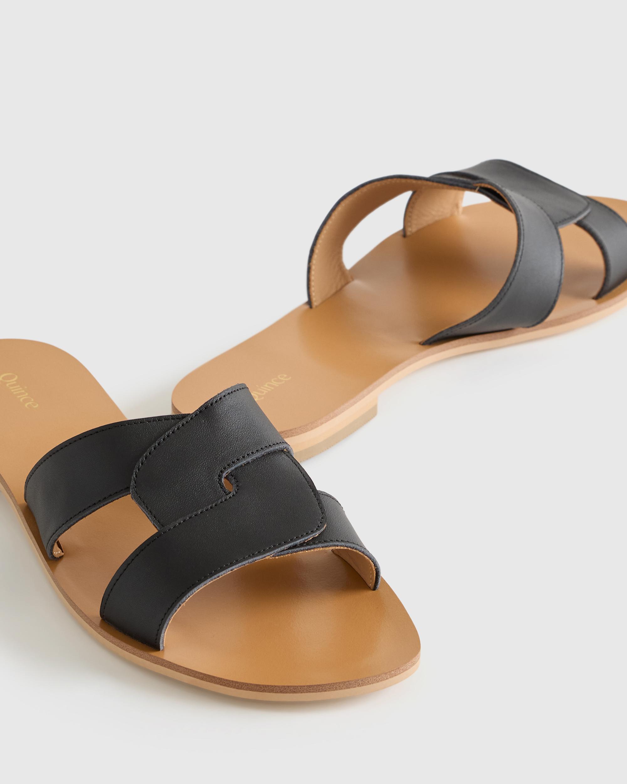 Quince | Women's Italian Leather Cutout Slide Sandal Product Image