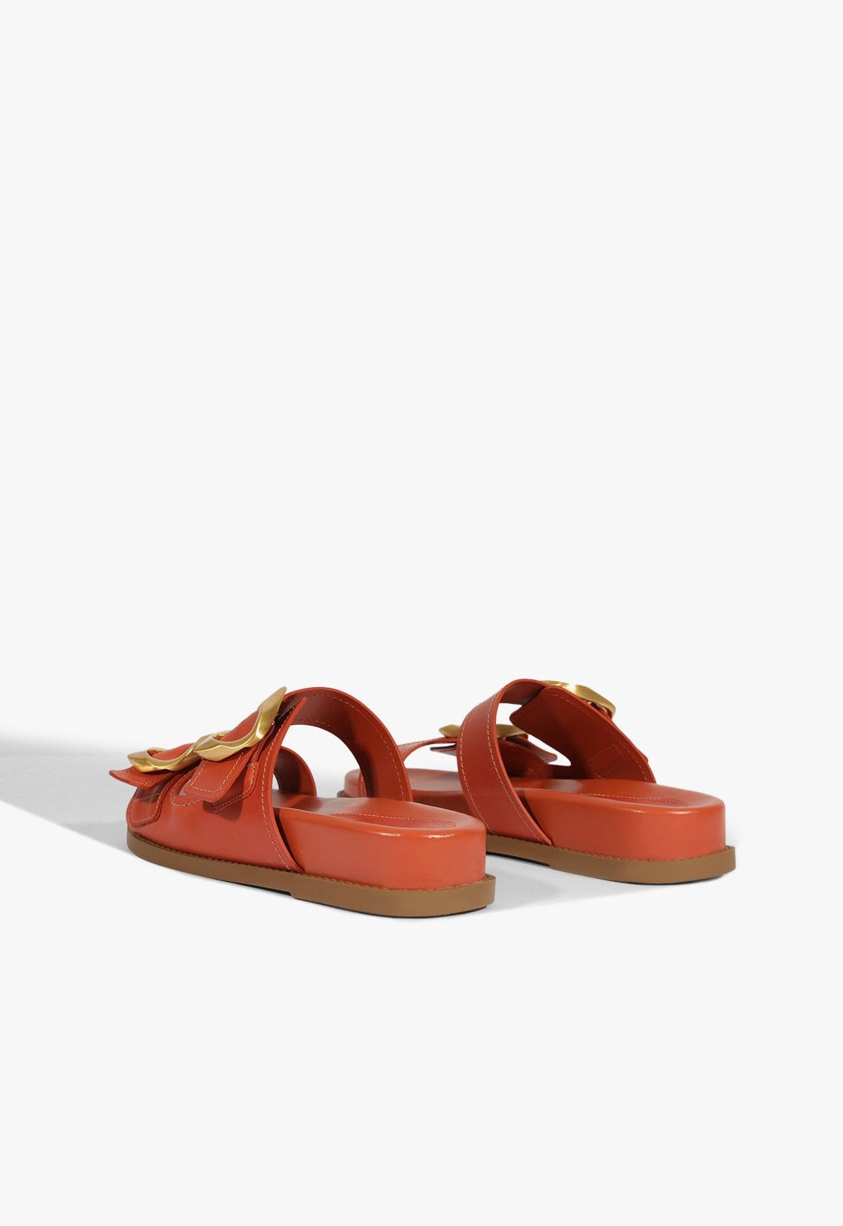Olga Orange Leather Sporty Sandal Product Image