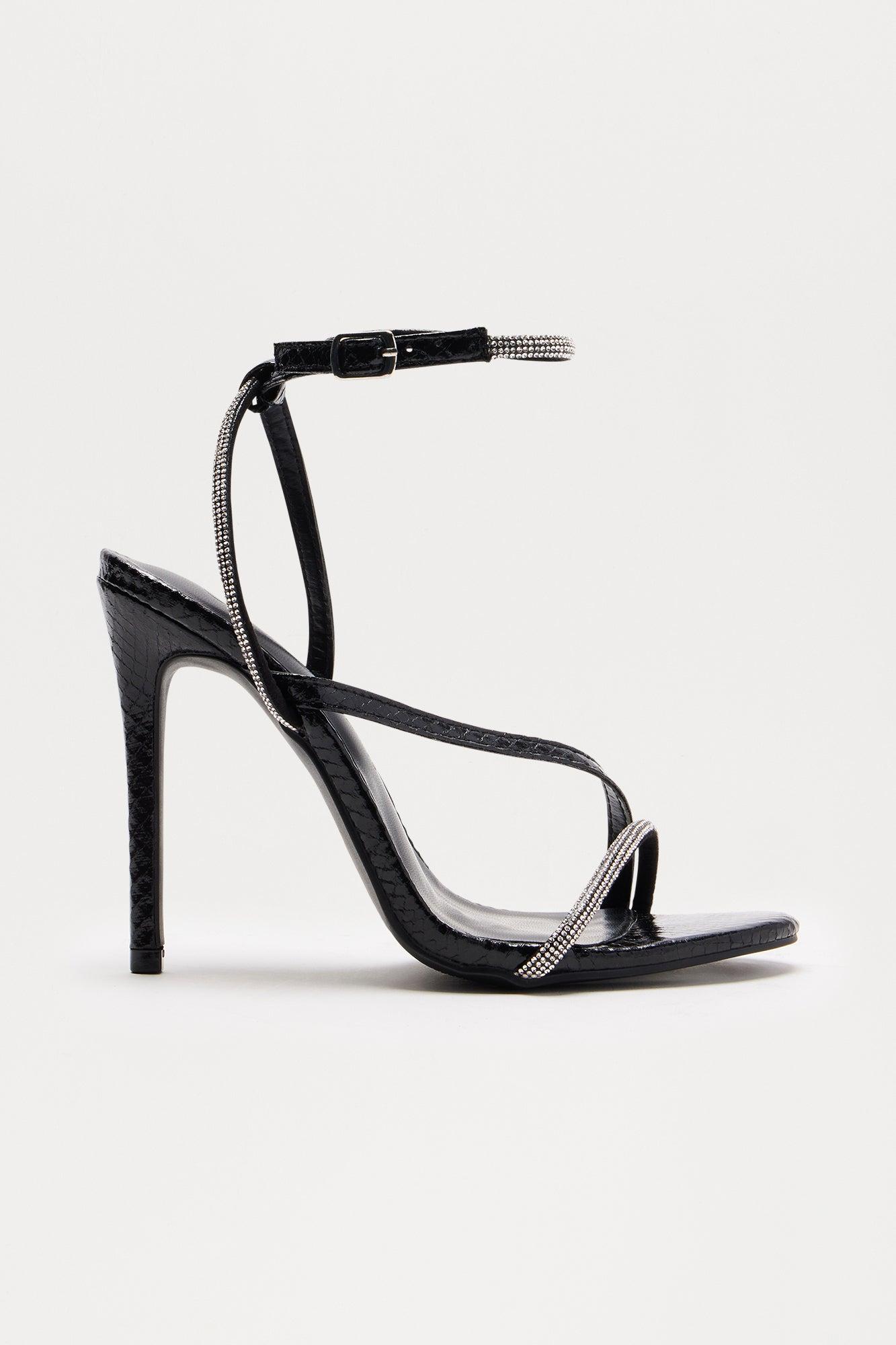 Nemah Rhinestone Stiletto Heels - Black Product Image