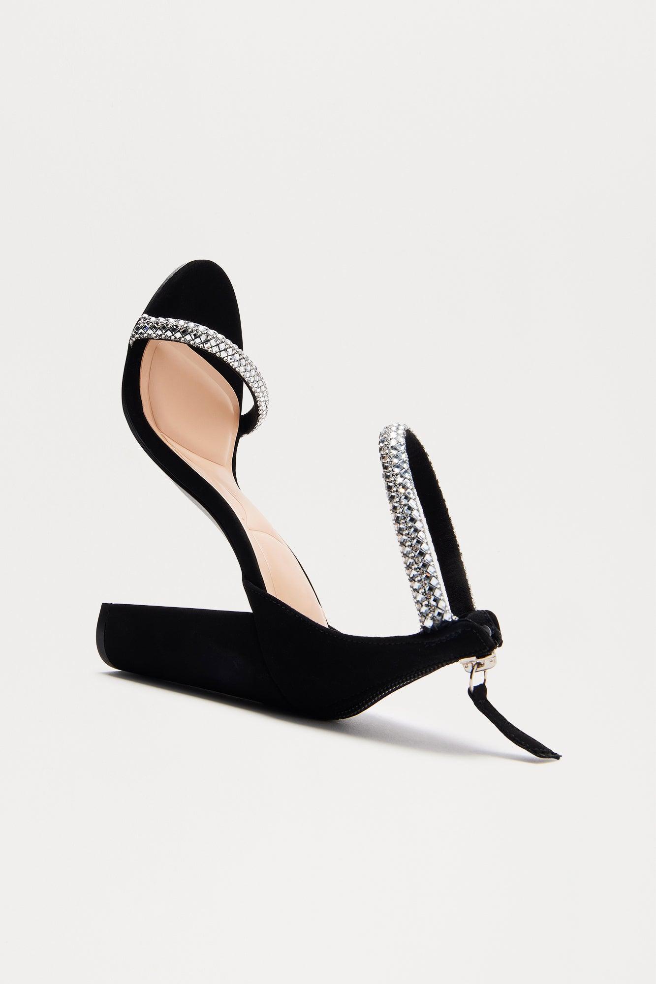 Miravella Rhinestone Heels - Black Product Image