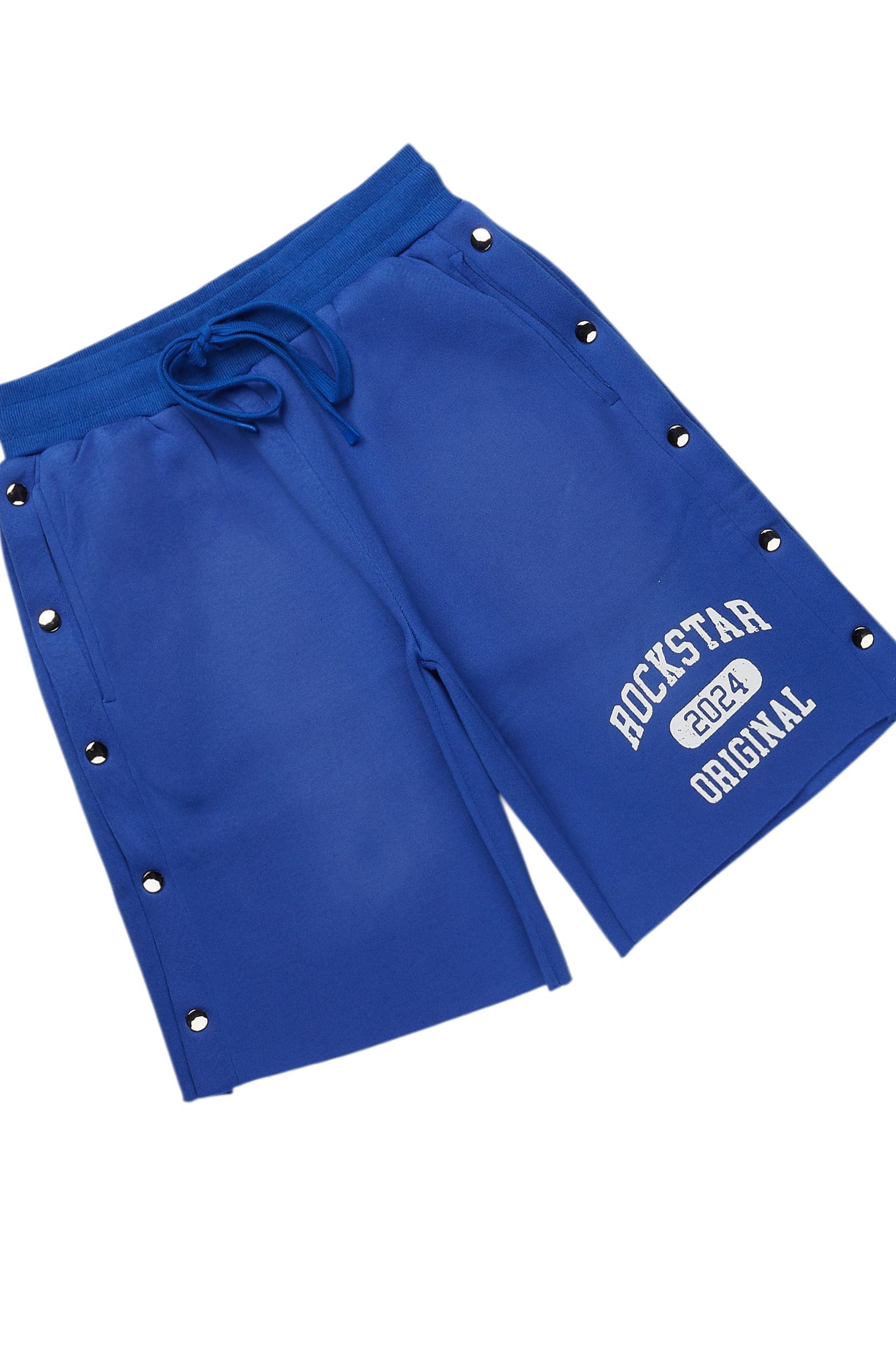 Lionela Royal Blue T-Shirt Snap Short Set Female Product Image