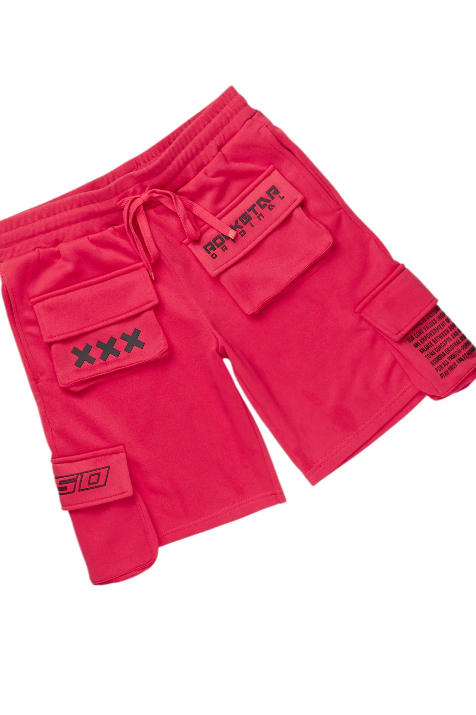 Natanya Hot Pink Cargo Short Set Female Product Image