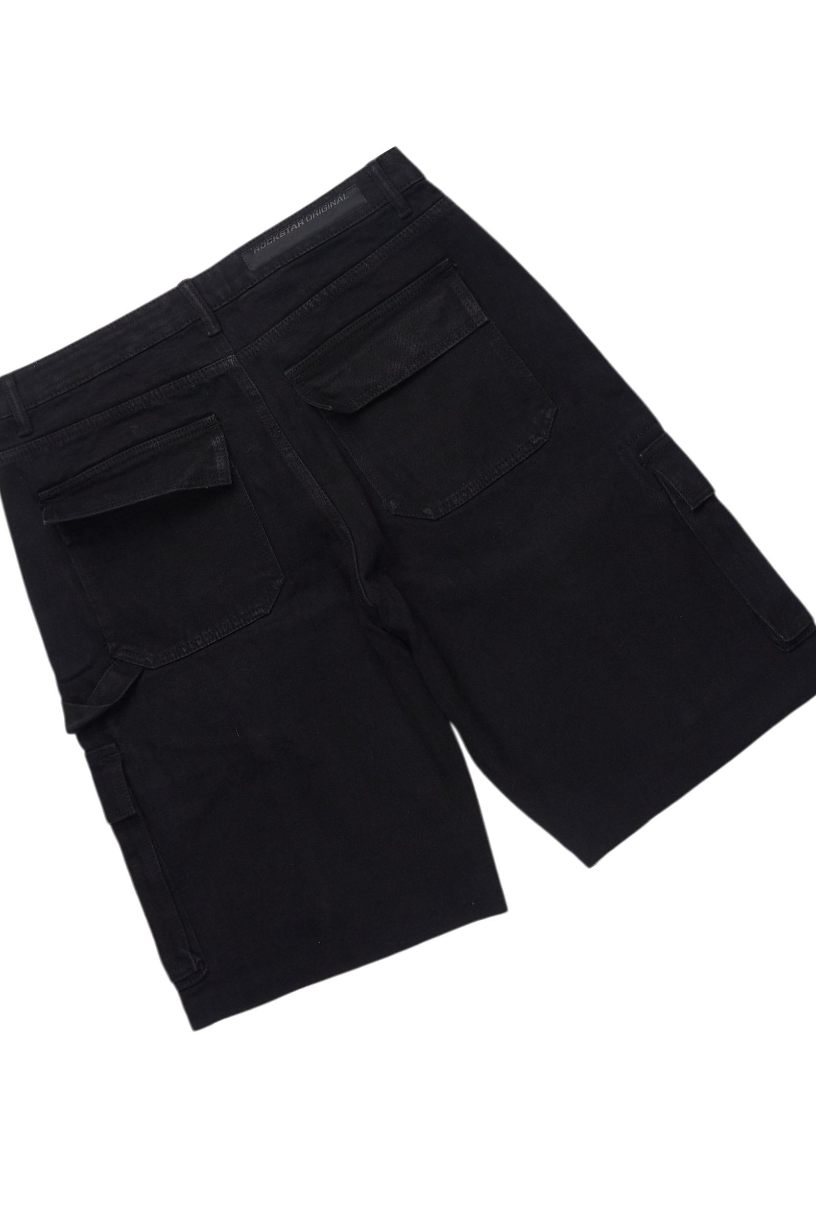 Amos Black/White T-Shirt/Denim Short Set Male Product Image