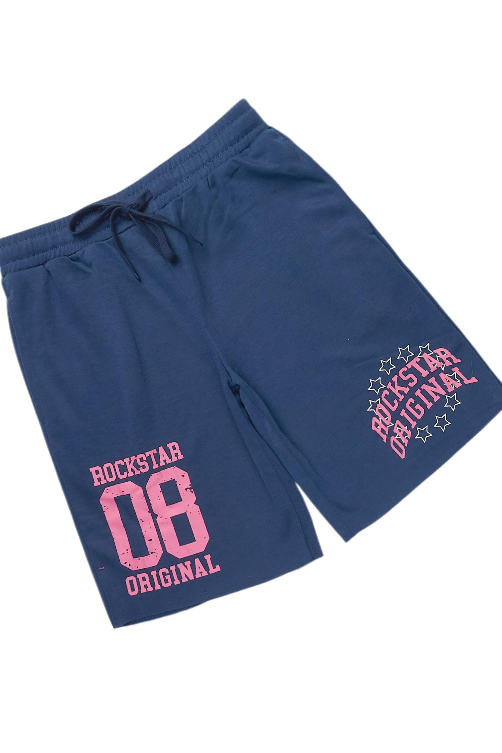 Ronnica Navy T-Shirt Short Set Female Product Image