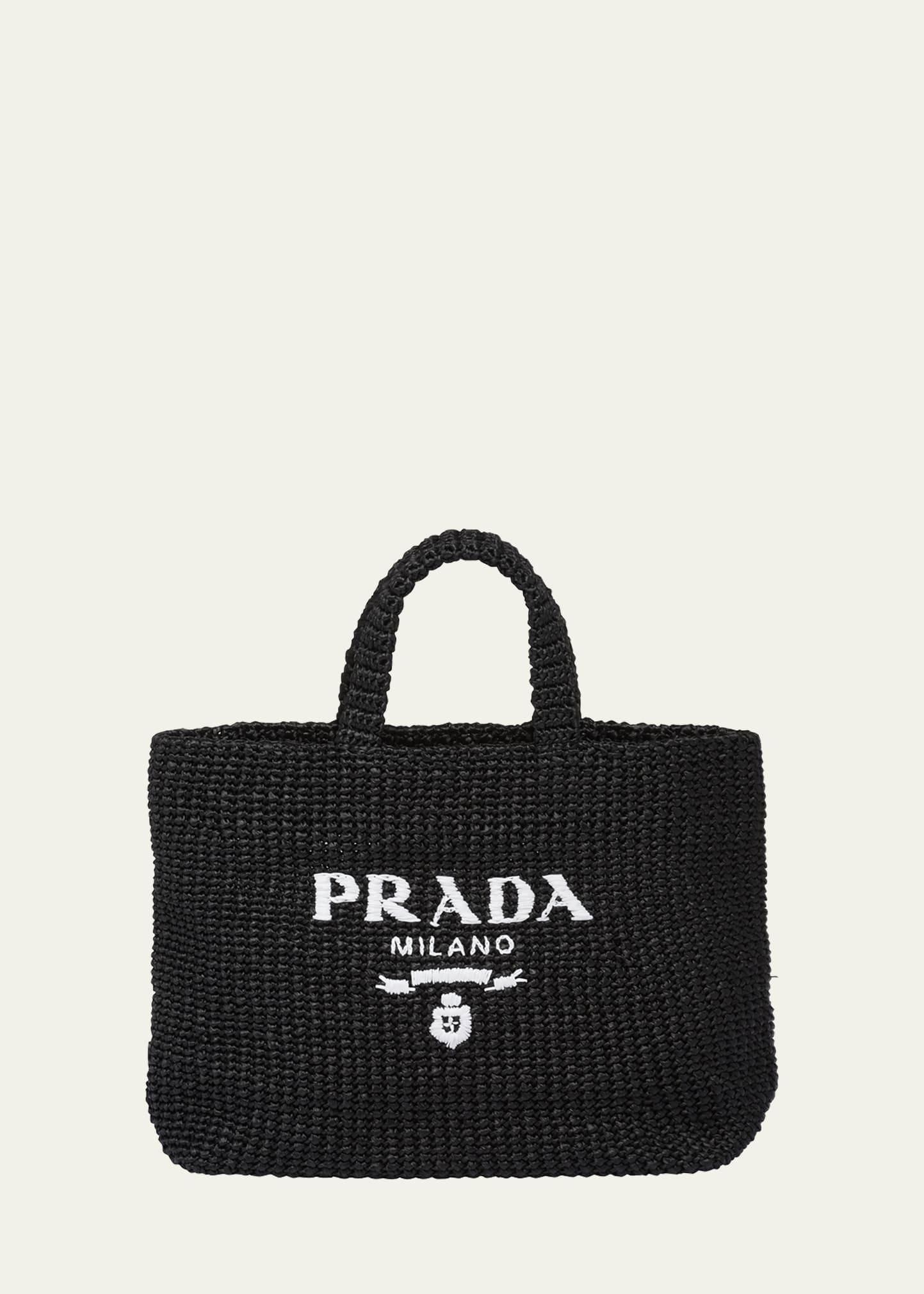 Logo Striped Raffia Shoulder Bag Product Image