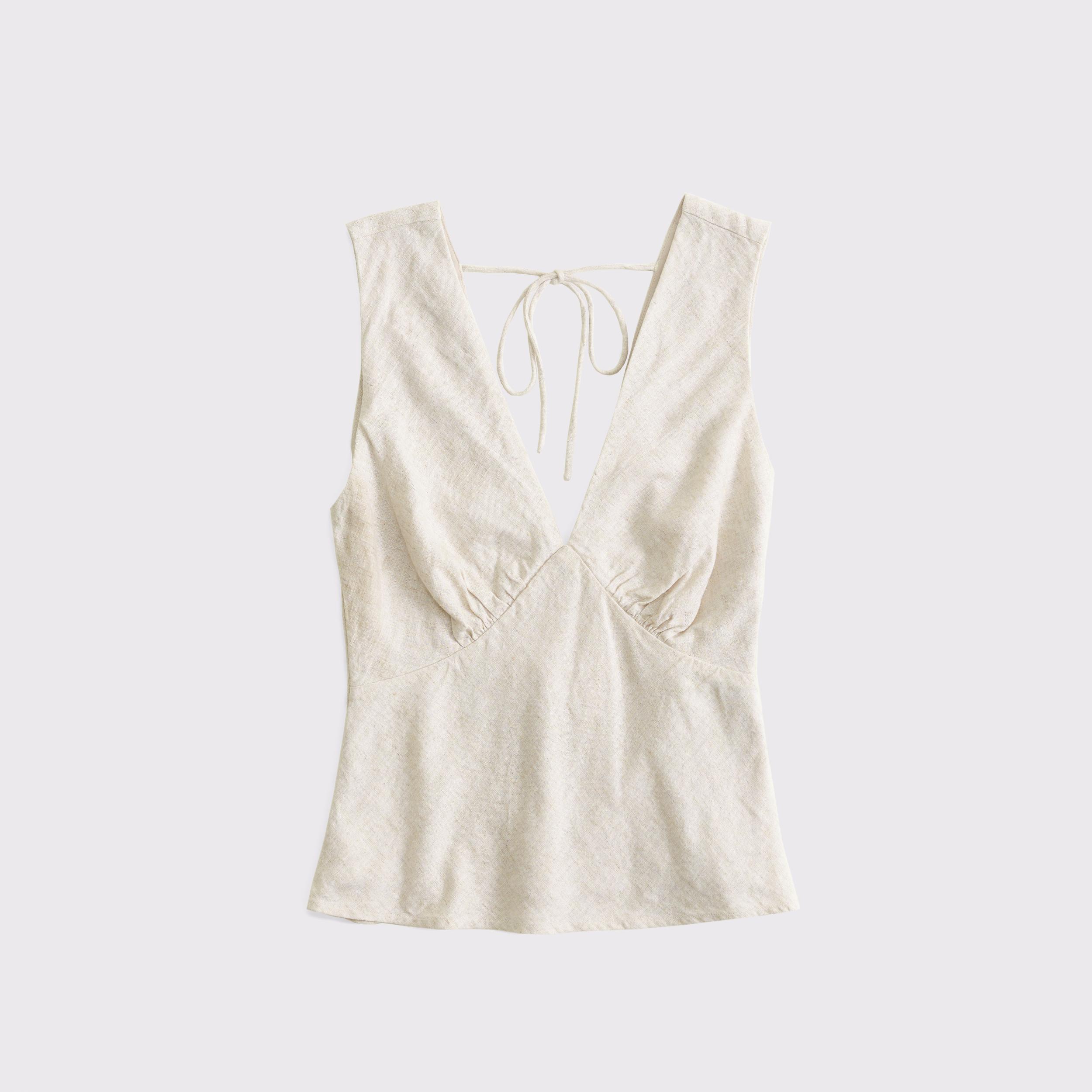  Linen-Blend Tie-Back Set Top Product Image