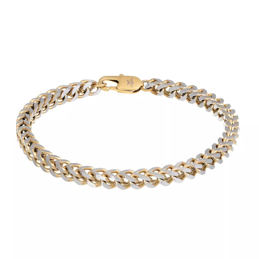 Men's LYNX Stainless Steel 5 mm Foxtail Chain Bracelet, Size: 8.5", Gold Tone Product Image