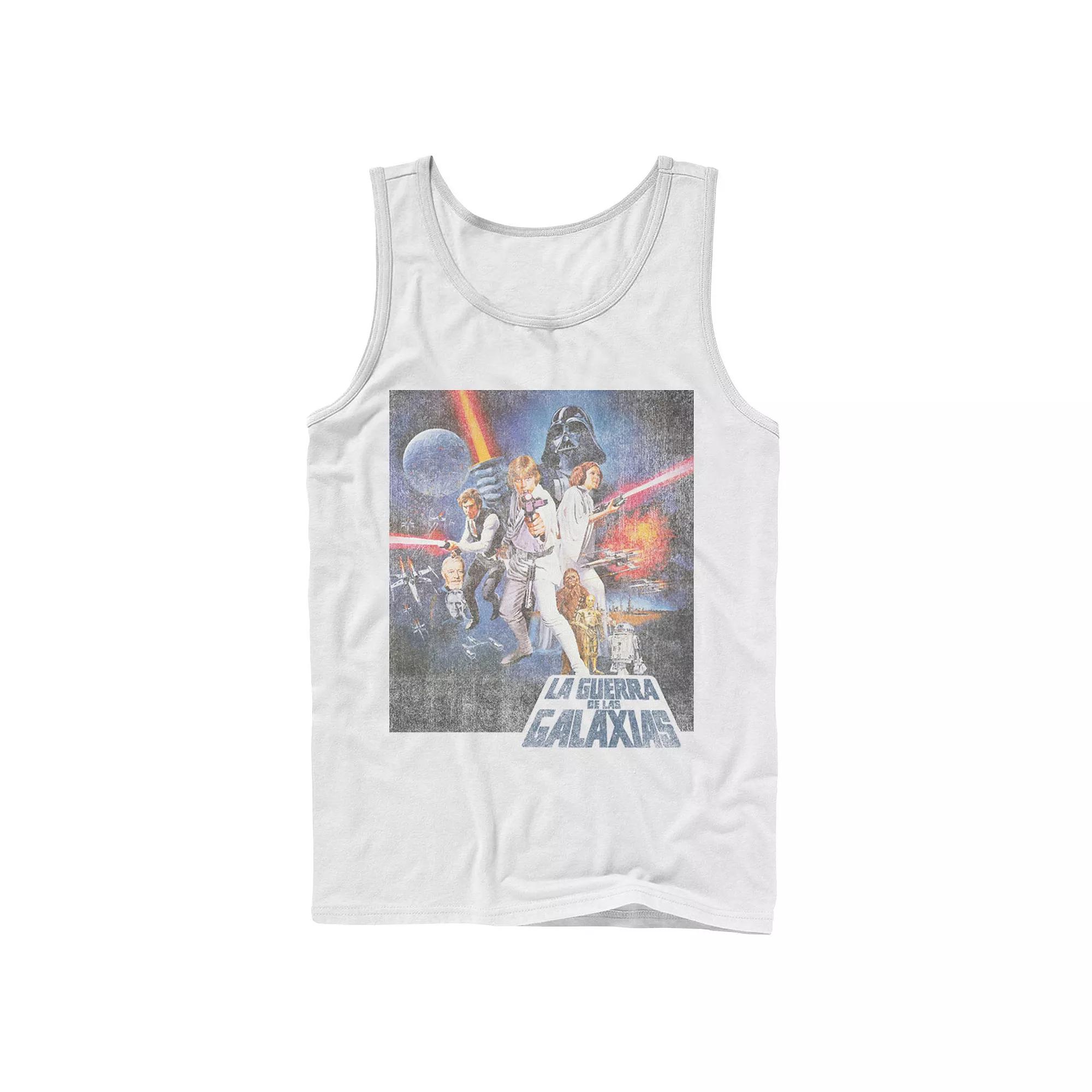 Men's Star Wars La Guerra De Las Galaxias Faded Poster Tank Top,  Product Image