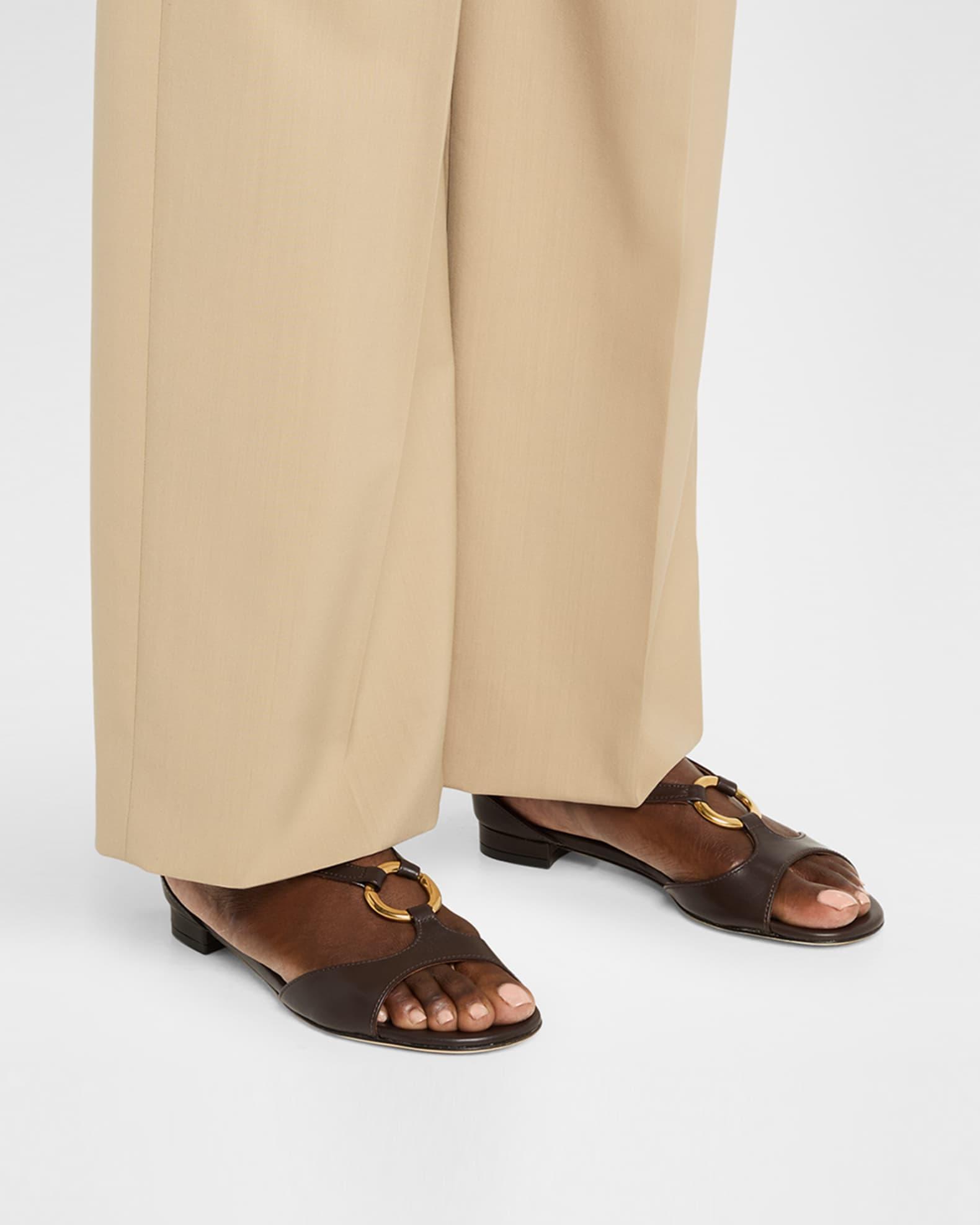 Theodo T-Strap Leather Sandals Product Image