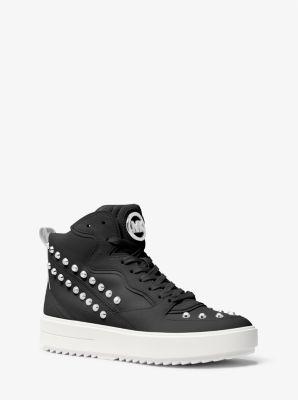 Emmett Studded Stripe Leather High-Top Sneaker Product Image
