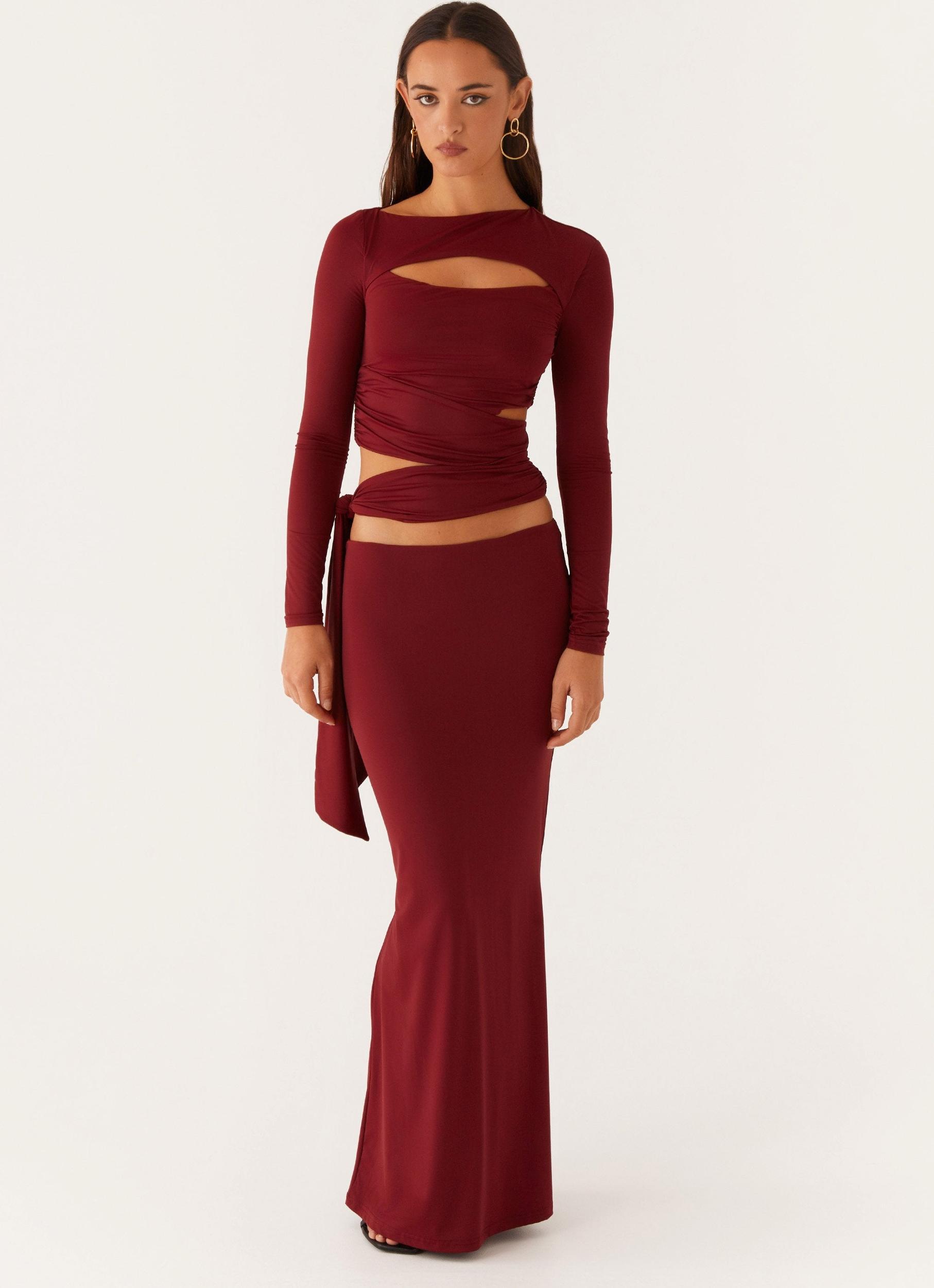 Alix Maxi Skirt - Mulberry Product Image