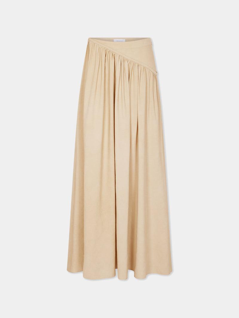 OCHRE LONG SKIRT IN VISCOSE TWILL Product Image