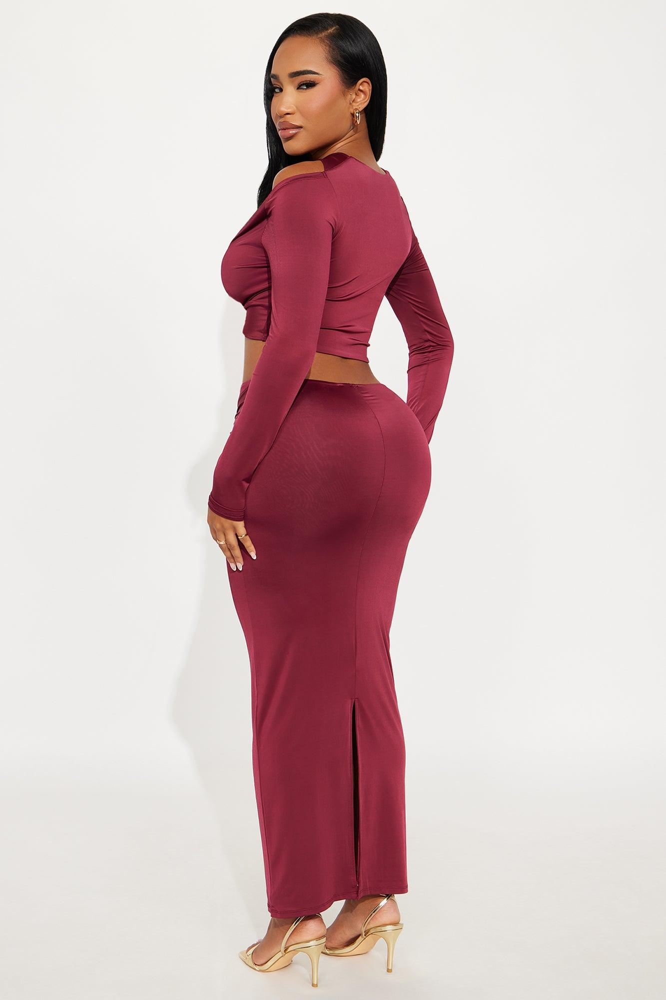 Gracie X Front Maxi Skirt Set - Plum Female Product Image