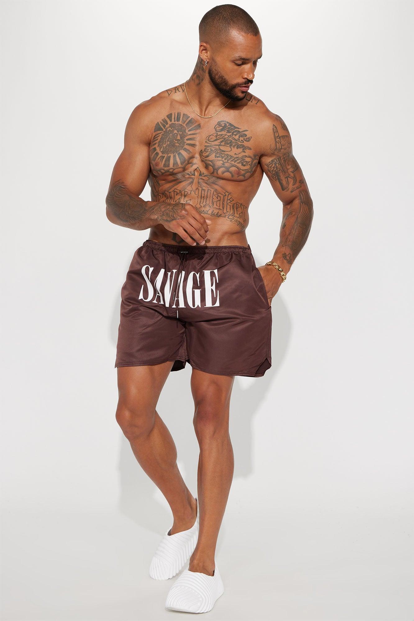 It's Savage Swim Trunk - Brown Product Image