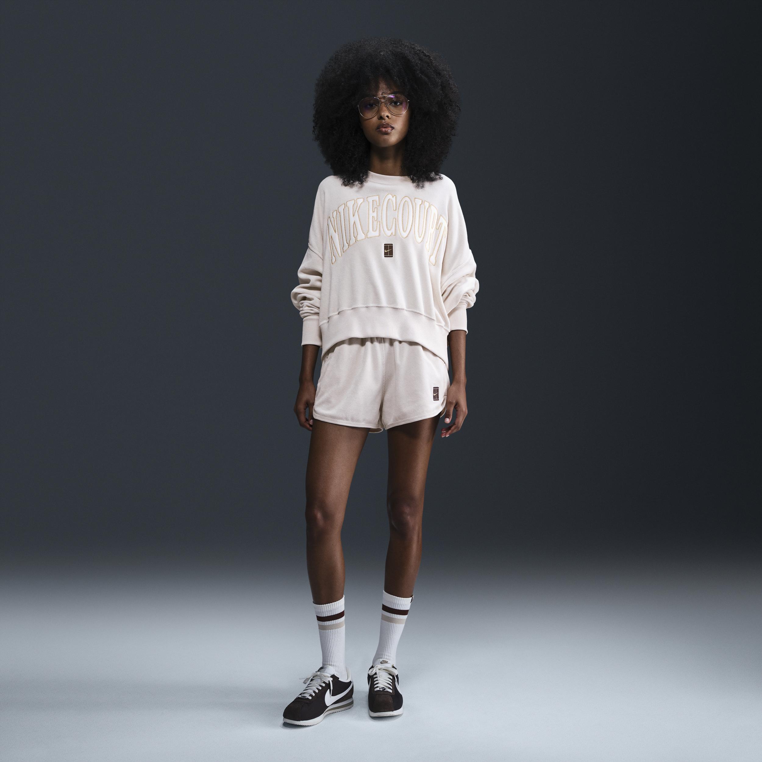 Nike Women's Court Heritage Mid-Rise French Terry Tennis Shorts Product Image