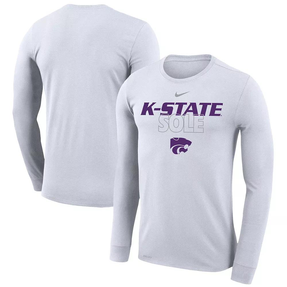 Nike White Kansas State Wildcats 2023 On Court Bench Long Sleeve T-Shirt, Men's, Size: XL Product Image