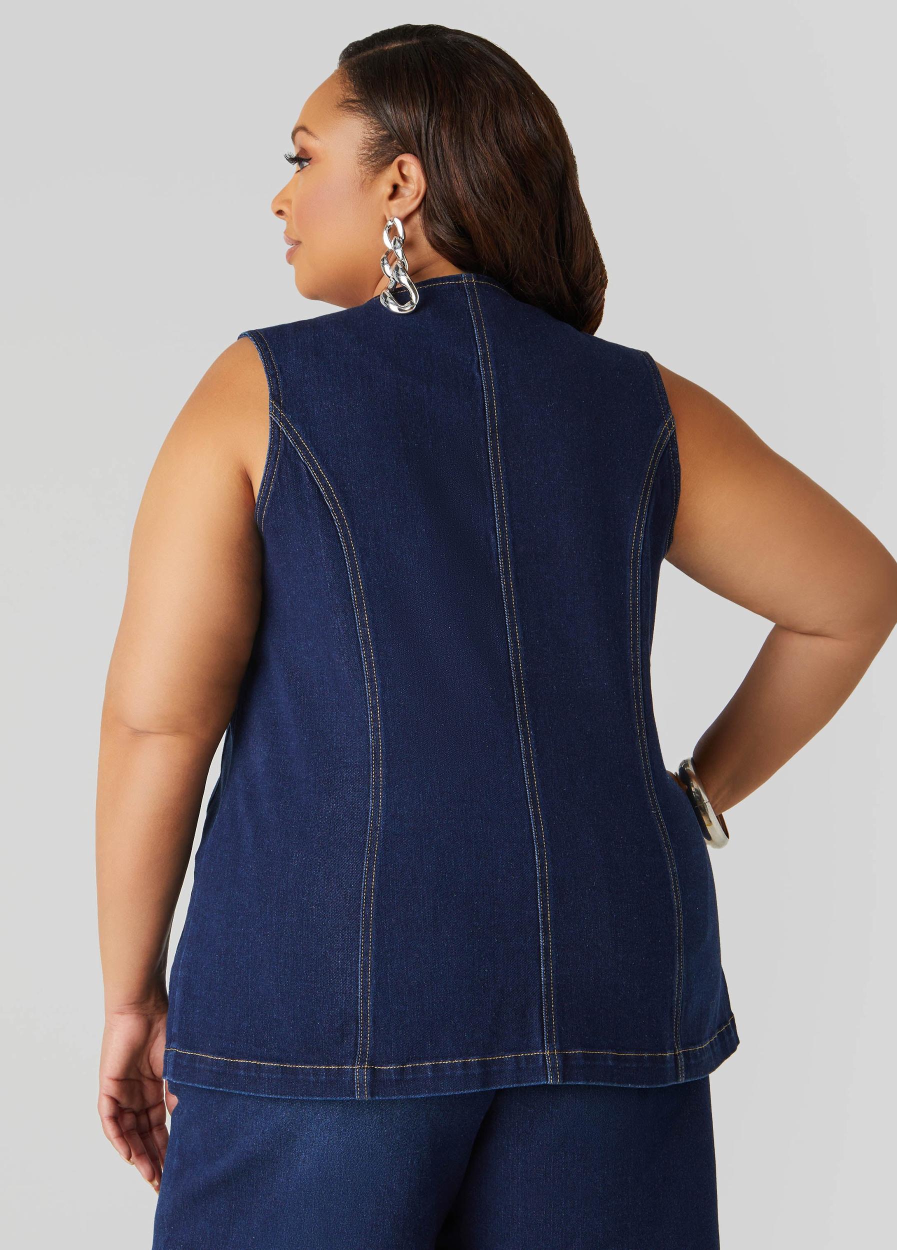 Plus Size Mid Rise Denim Bermuda Shorts Ashley Stewart Product Image