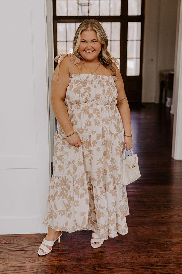 Happy Gatherings Floral Smocked Maxi Dress Curves Product Image