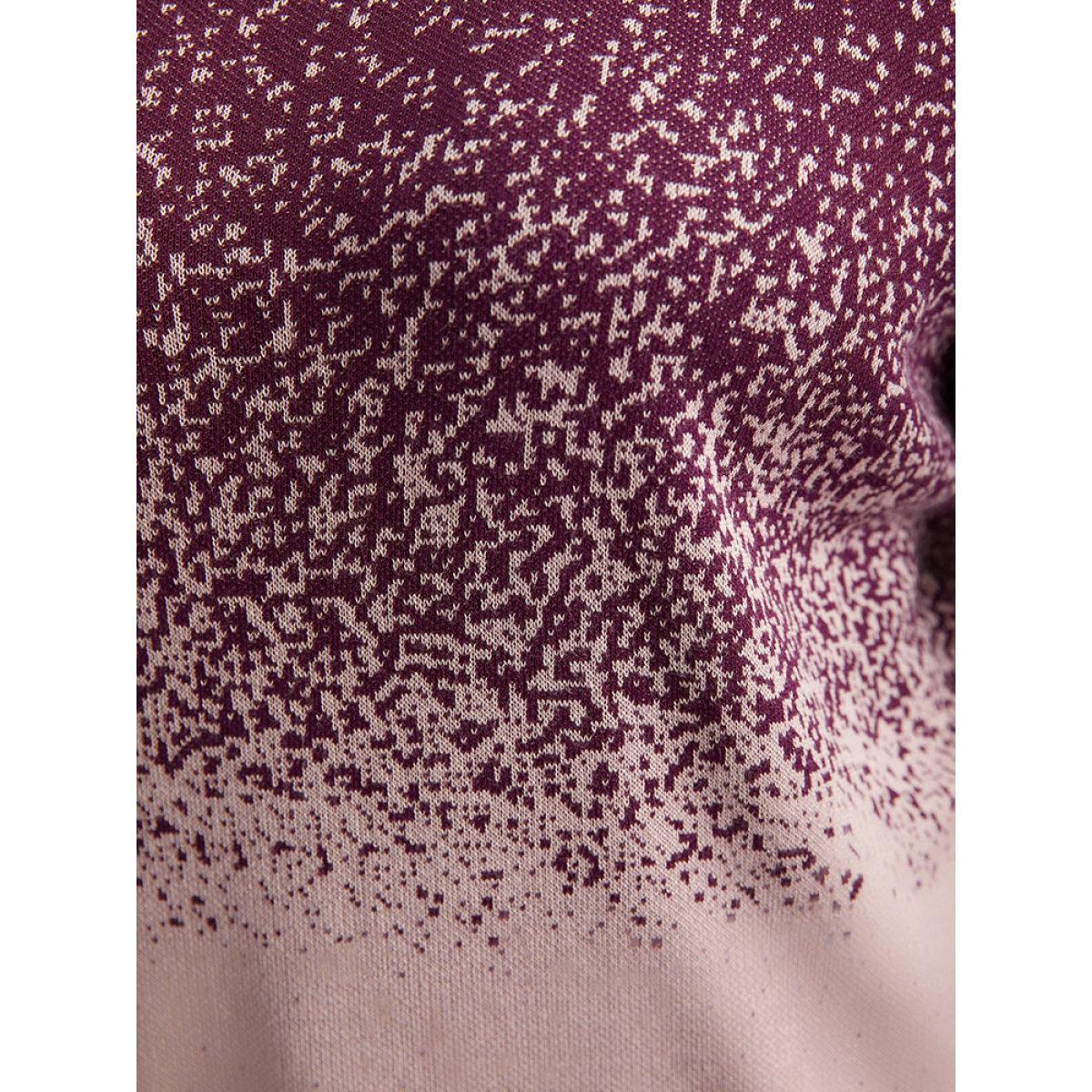 Plus Size Supersoft Essentials Ombre Elastic Cuffs Pullover Purple Women Casual Loose Long Sleeve Round Neck Dailywear Pullovers BloomChic 12/L Product Image