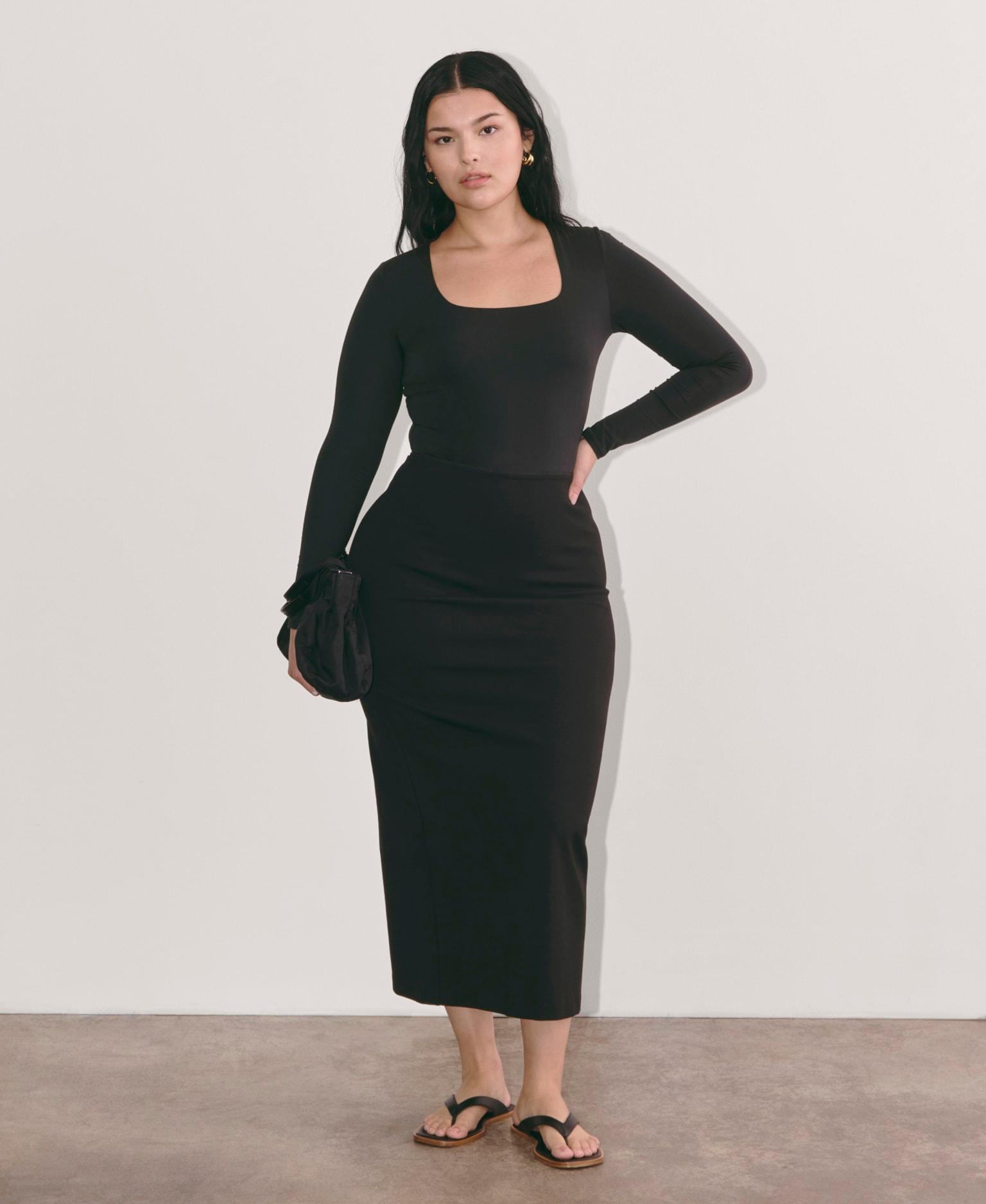 Womens Long-Sleeve Supima Square-Neck Bodysuit by Everlane Product Image