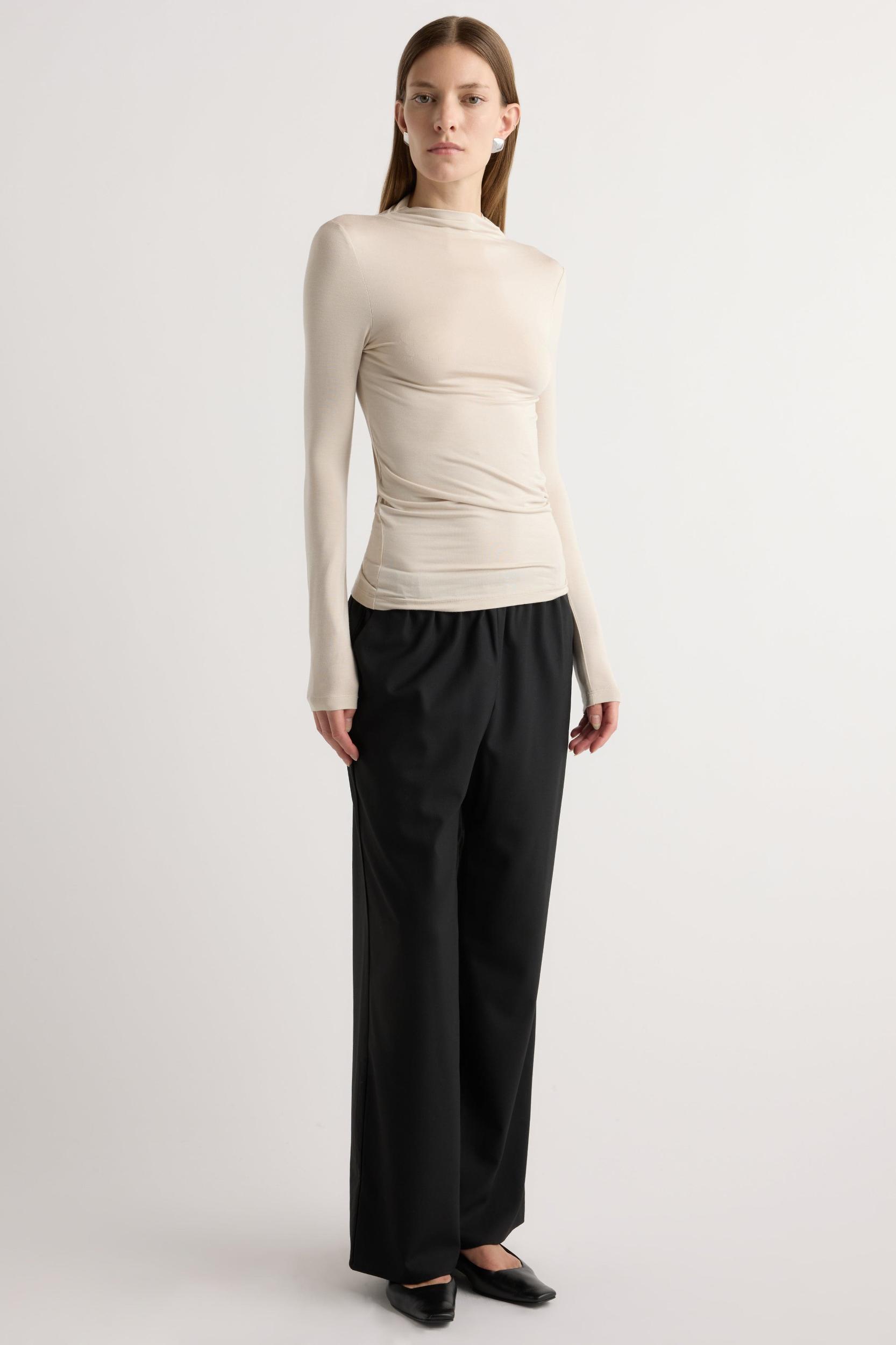 Ava Mock-Neck Long-Sleeve Tee Product Image