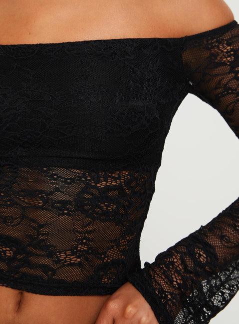 Charet Off The Shoulder Top Black Product Image