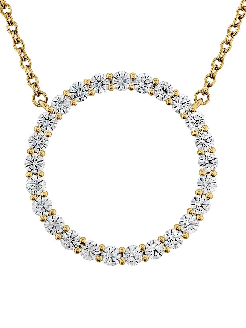 Womens Signature 18K Yellow Gold & 0.61 TCW Diamond Circle Pendant Necklace Product Image