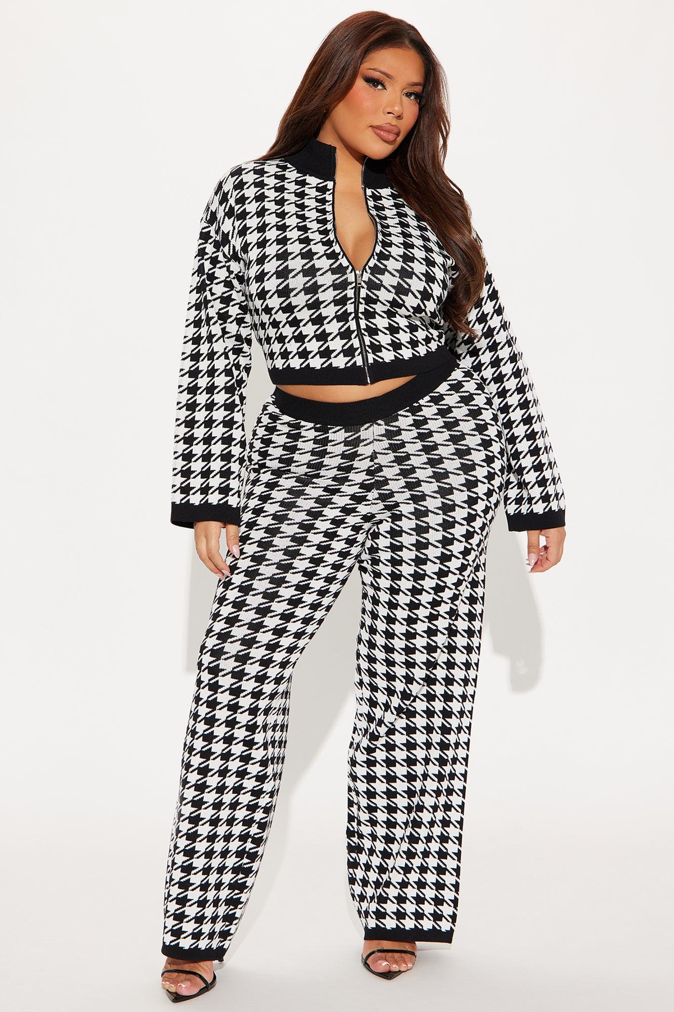 Do You Love Me Sweater Pant Set - Black/White Product Image
