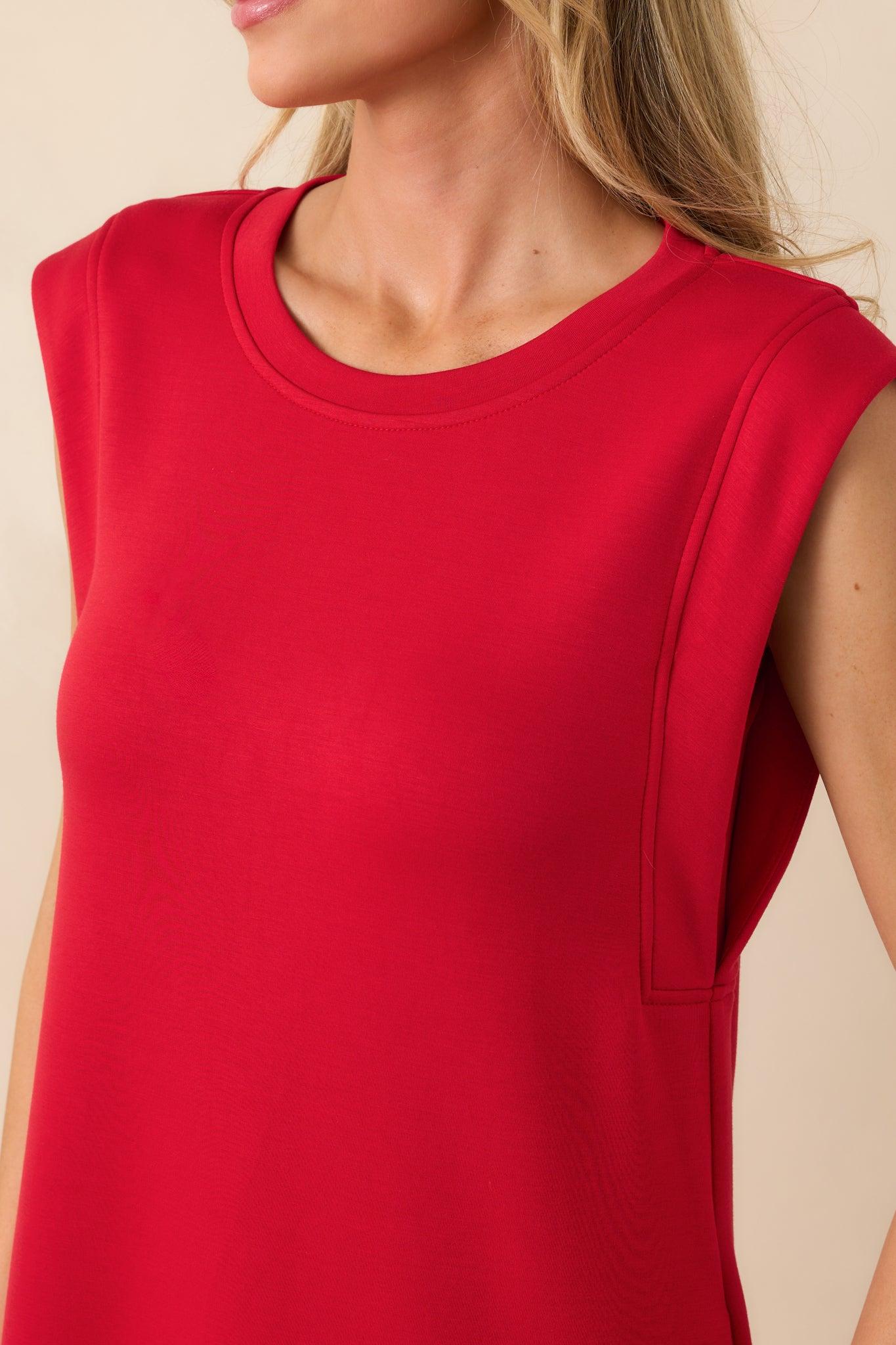 Between Now And Then Red Cotton Sleeveless Maxi Dress Product Image