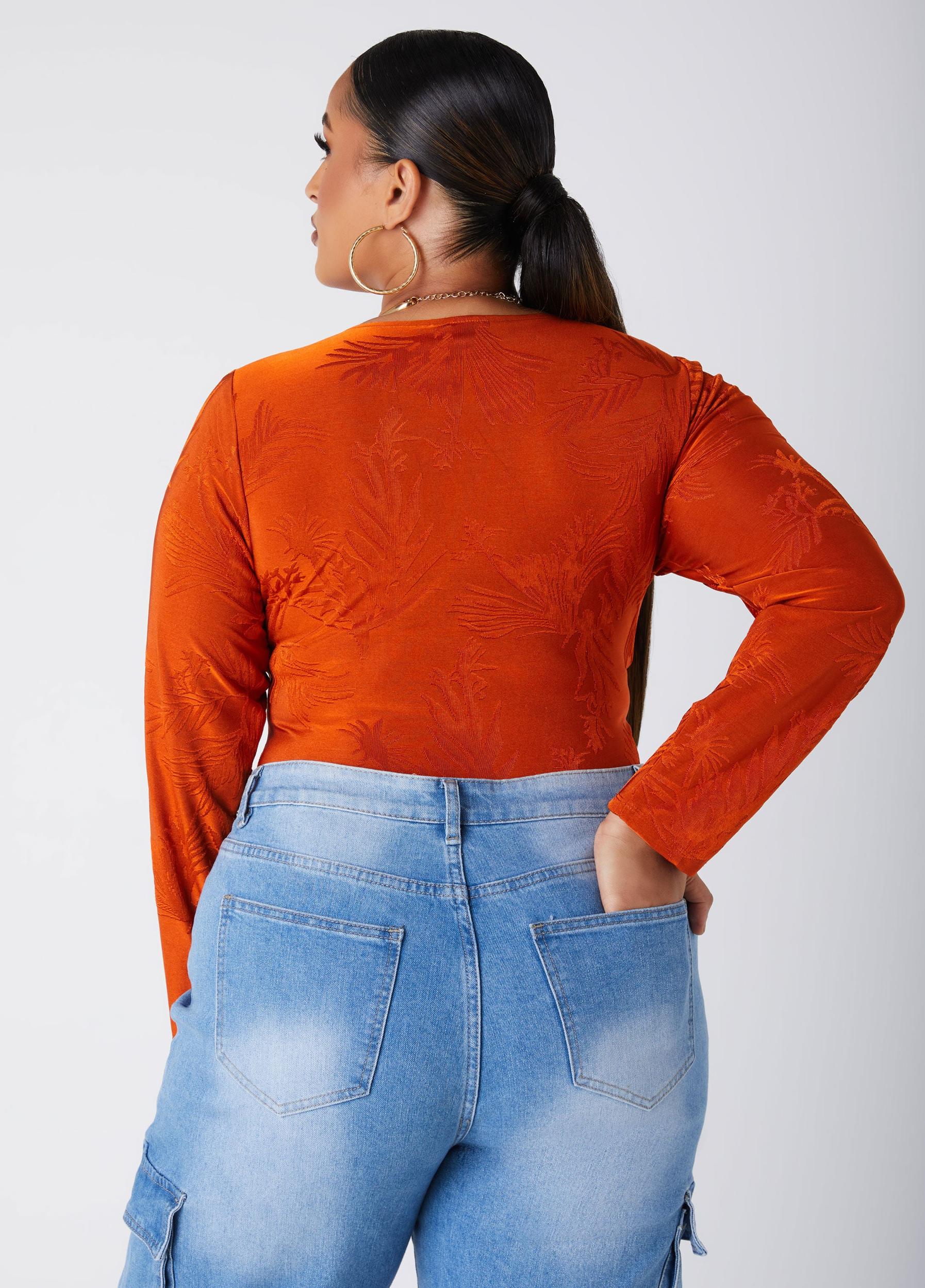 Palm Jacquard Knit Bodysuit Product Image