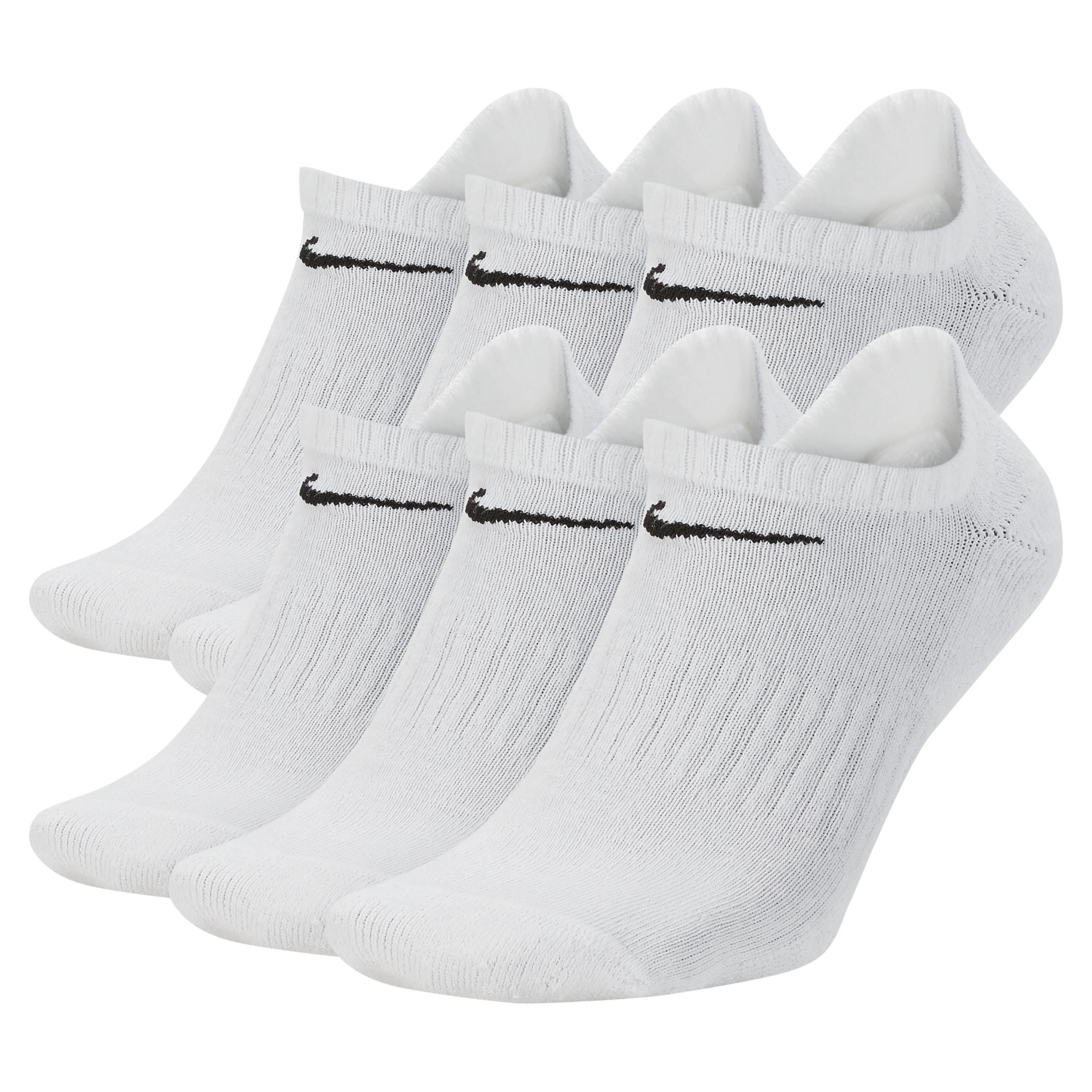 Nike Mens Everyday Cushioned Training No-Show Socks (6 Pairs) | SX7675-100 Product Image