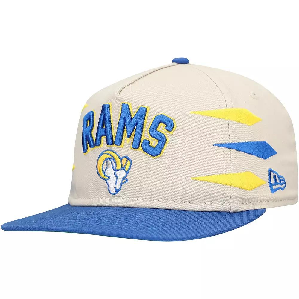 Men's New Era Stone/Royal Los Angeles Rams Athletic Golfer Snapback Hat, Team Product Image