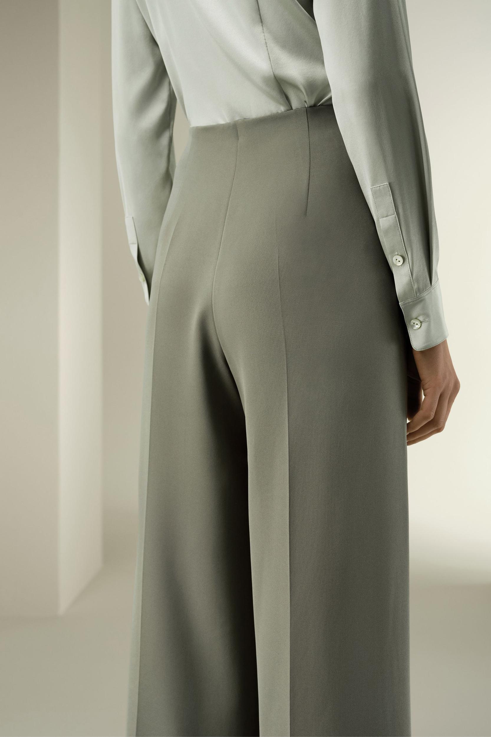 Stretch Silk Wide-Leg Pants Product Image