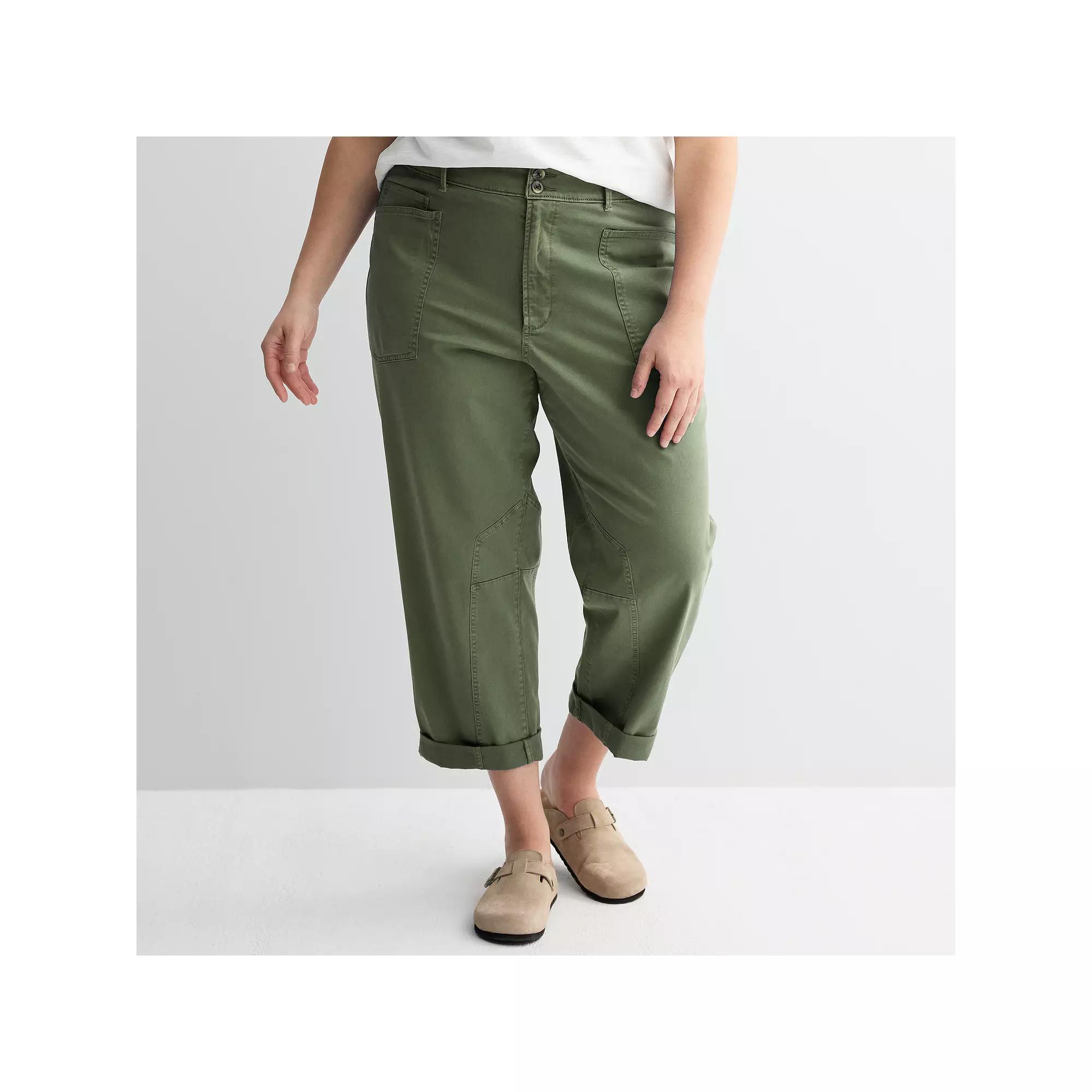 Plus Size Sonoma Goods For Life® Fashion Ankle Utility Pants, Women's, Size: 14 W, Carey Green Product Image