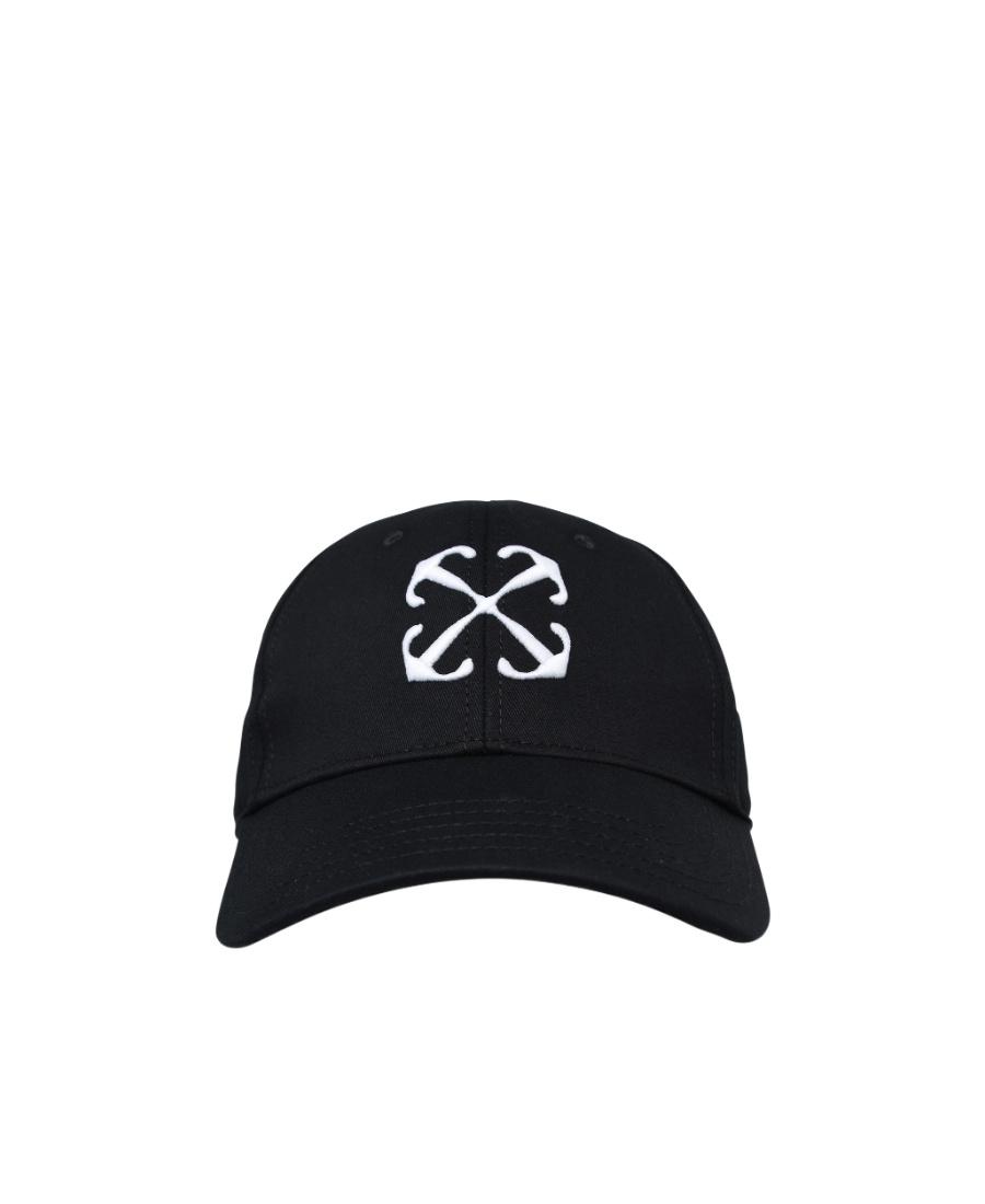 OFF-WHITE Arrow Brand-embroidered Cotton-twill Baseball Cap In Black White Product Image