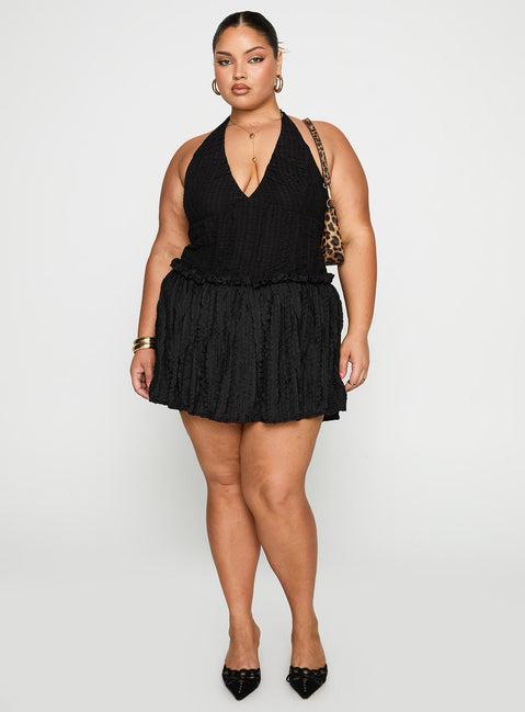Mixie Halter Romper Black Curve Product Image