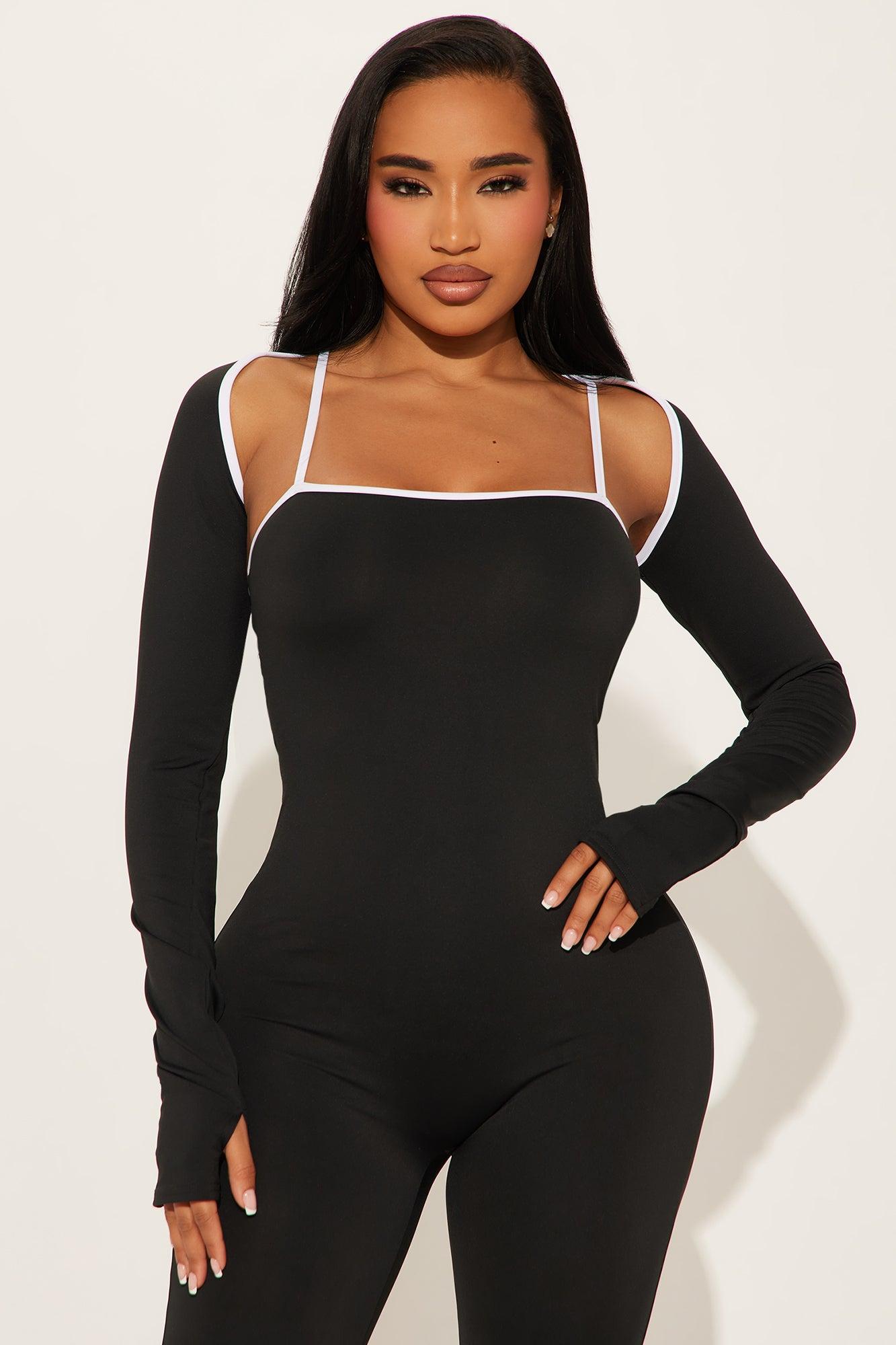 Pilates Babe Jumpsuit Set - Black Product Image