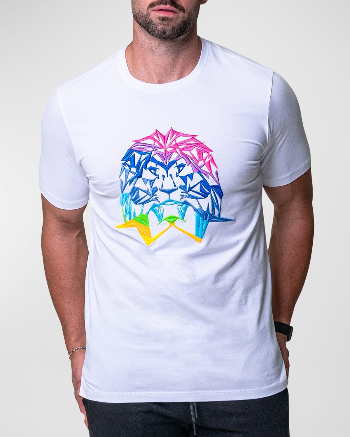 Mens Neon Embroidered T-Shirt Product Image
