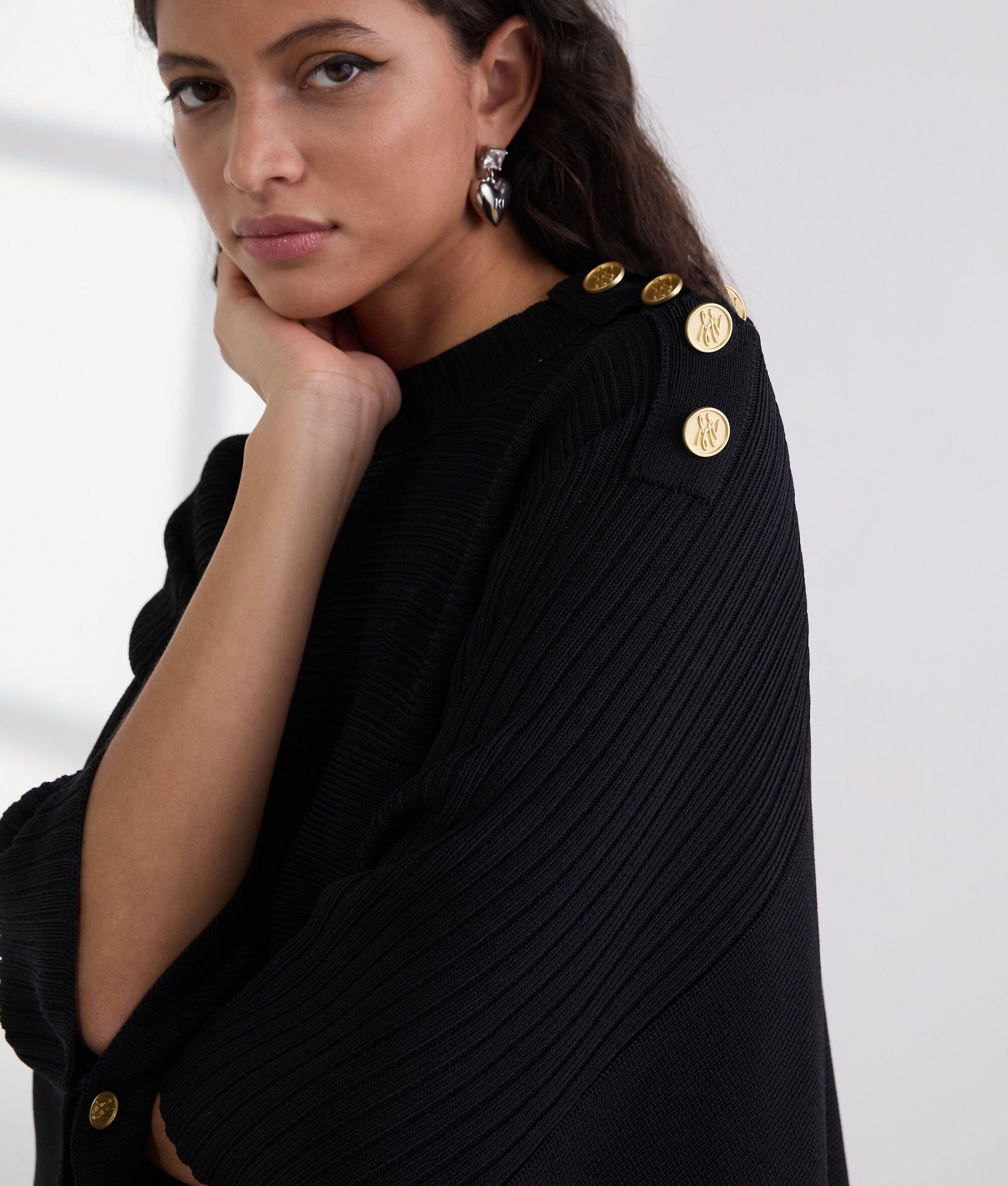 RIB-KNIT PONCHO Product Image