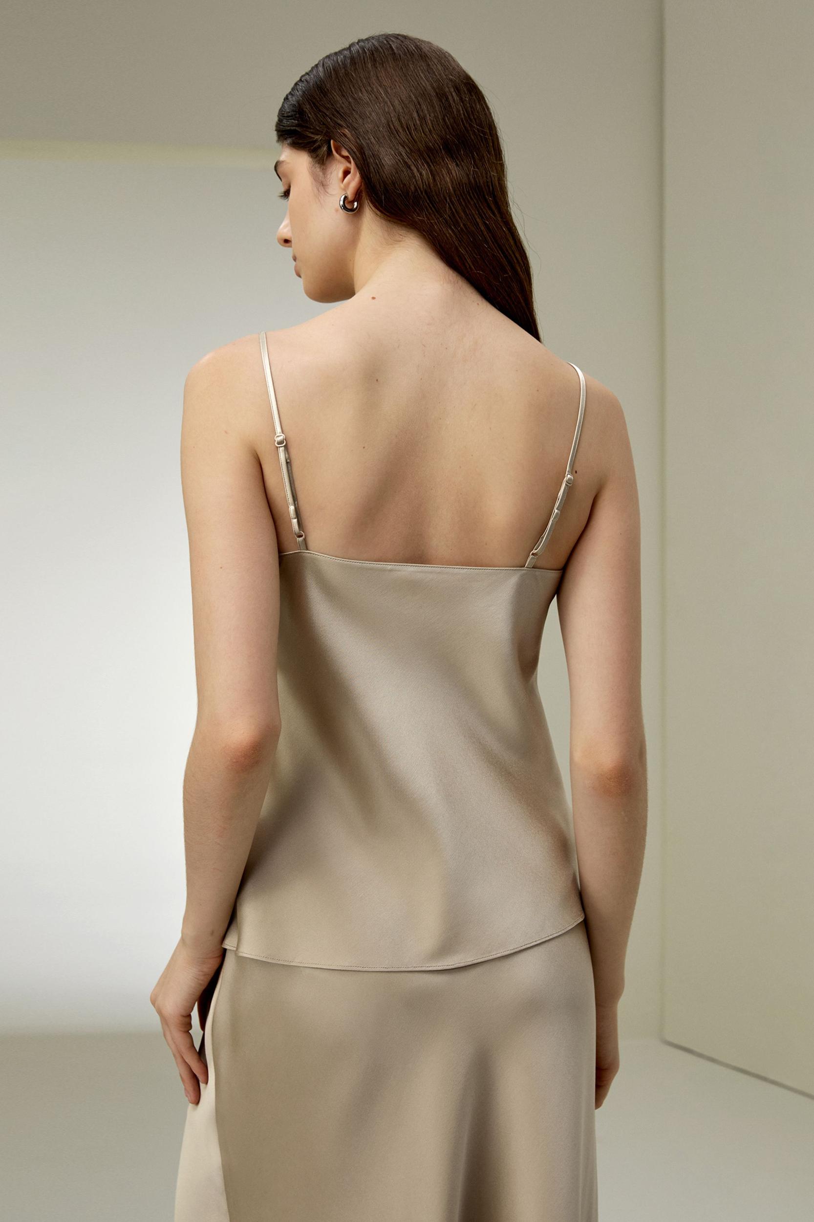 LILYSILK Womens Silk Camisole Tops - Midnight Blue Heavy Silk - Chic Double-Faced Top Petite XS Product Image